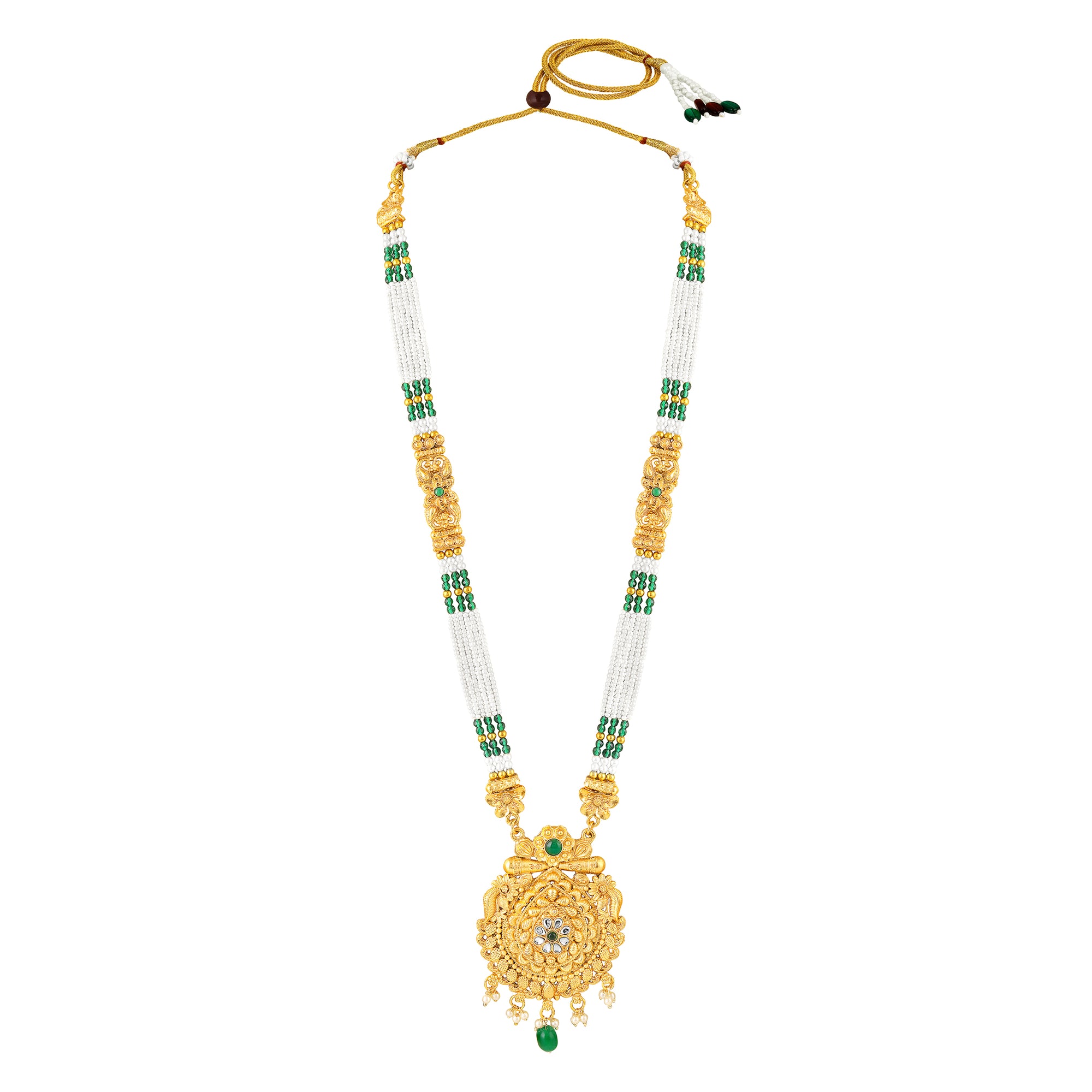Temple Jewellery Long Haram Necklace Set