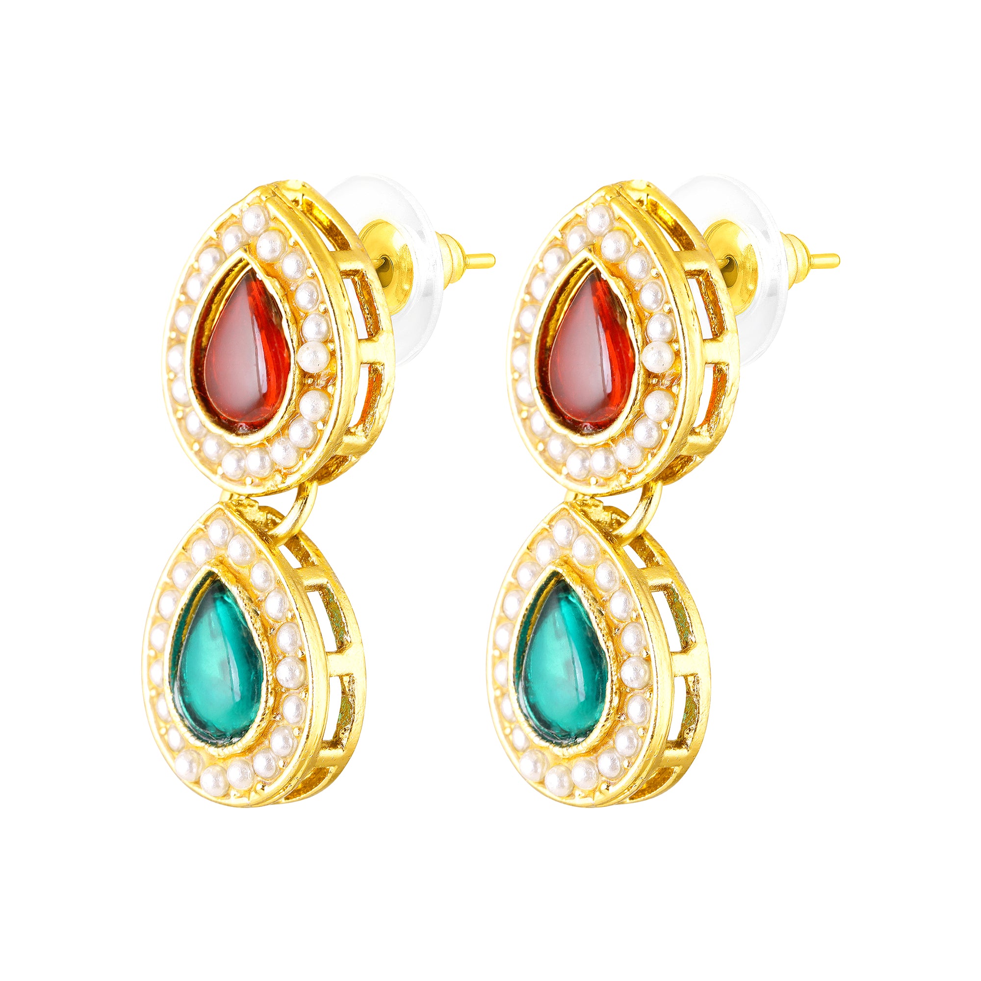 Navratri Inspired Ethnic Multicolor Kundan Necklace Set