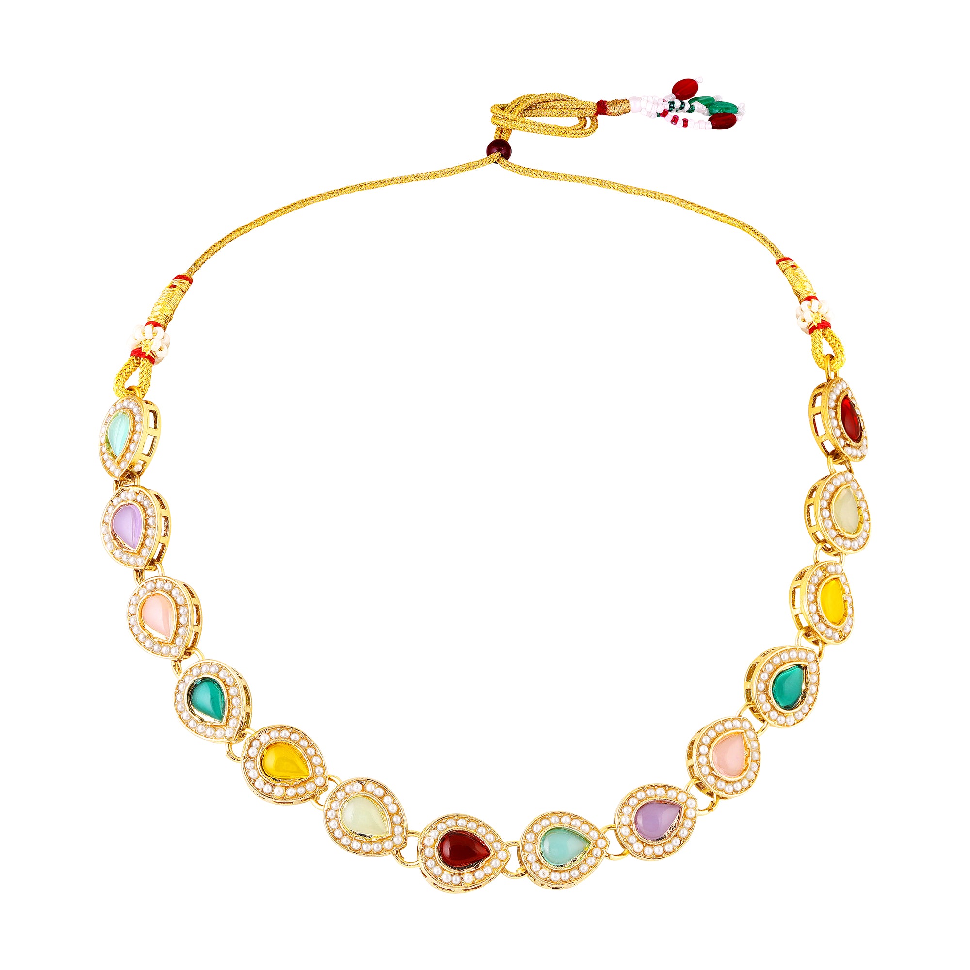 Navratri Inspired Ethnic Multicolor Kundan Necklace Set