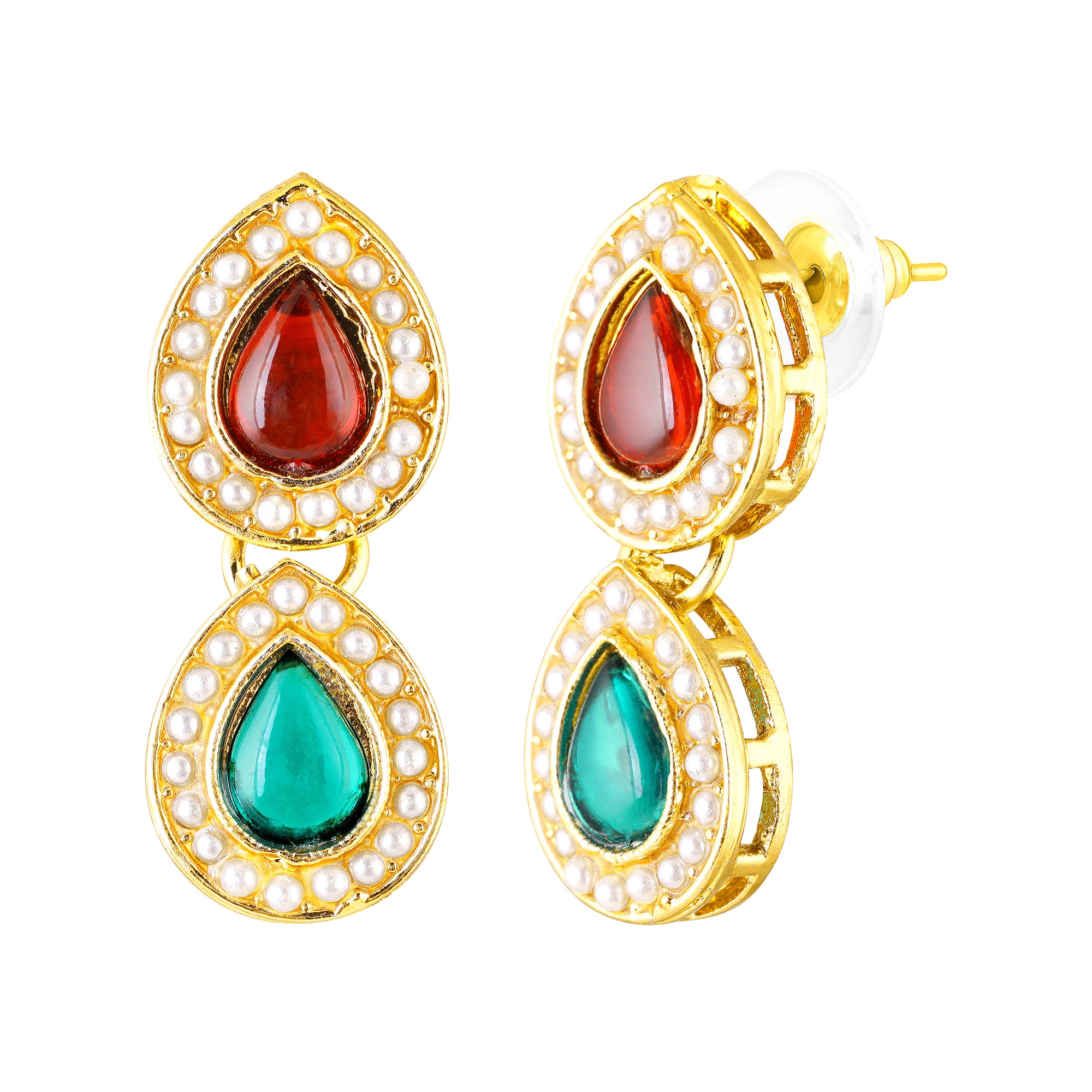 Navratri Inspired Ethnic Multicolor Kundan Necklace Set