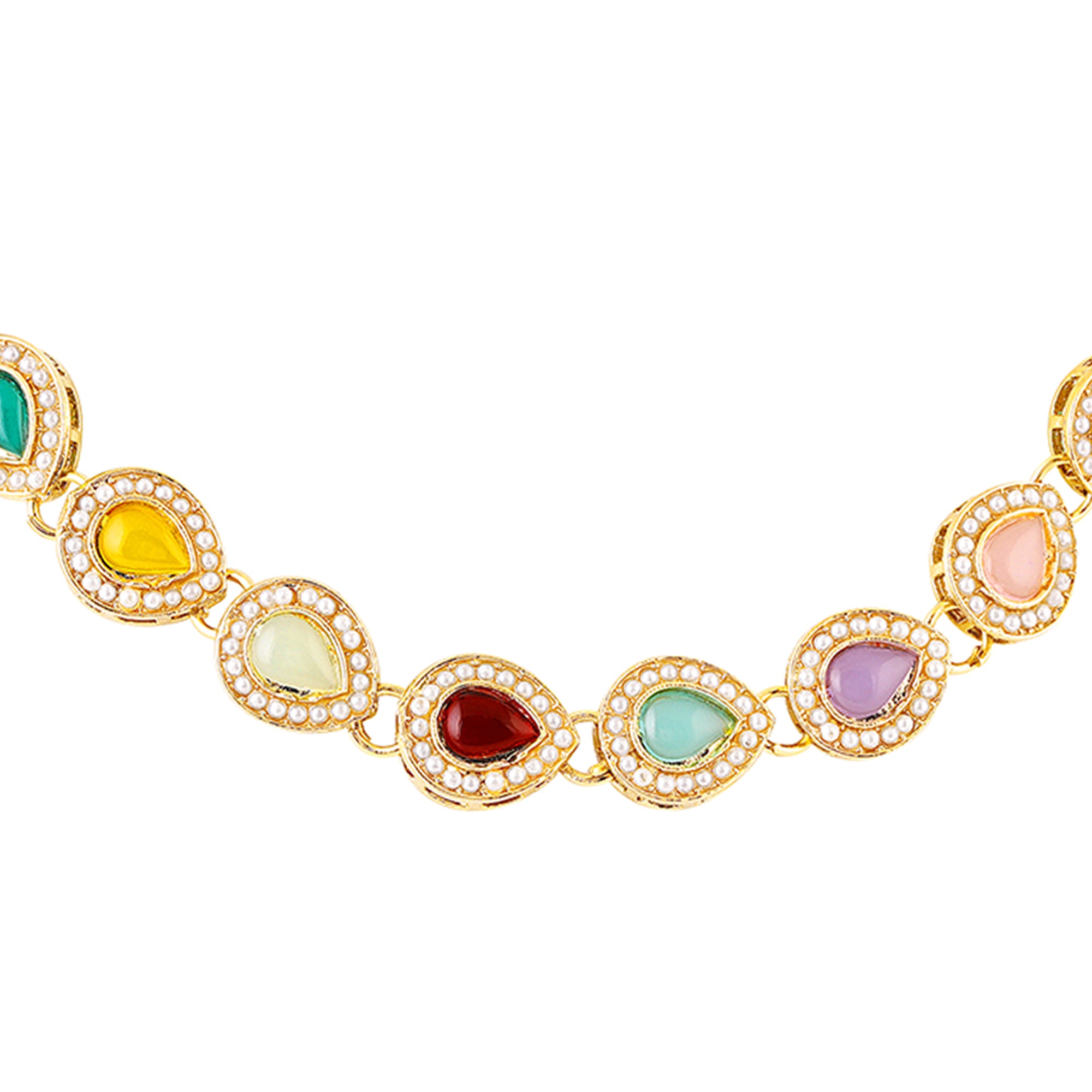 Navratri Inspired Ethnic Multicolor Kundan Necklace Set