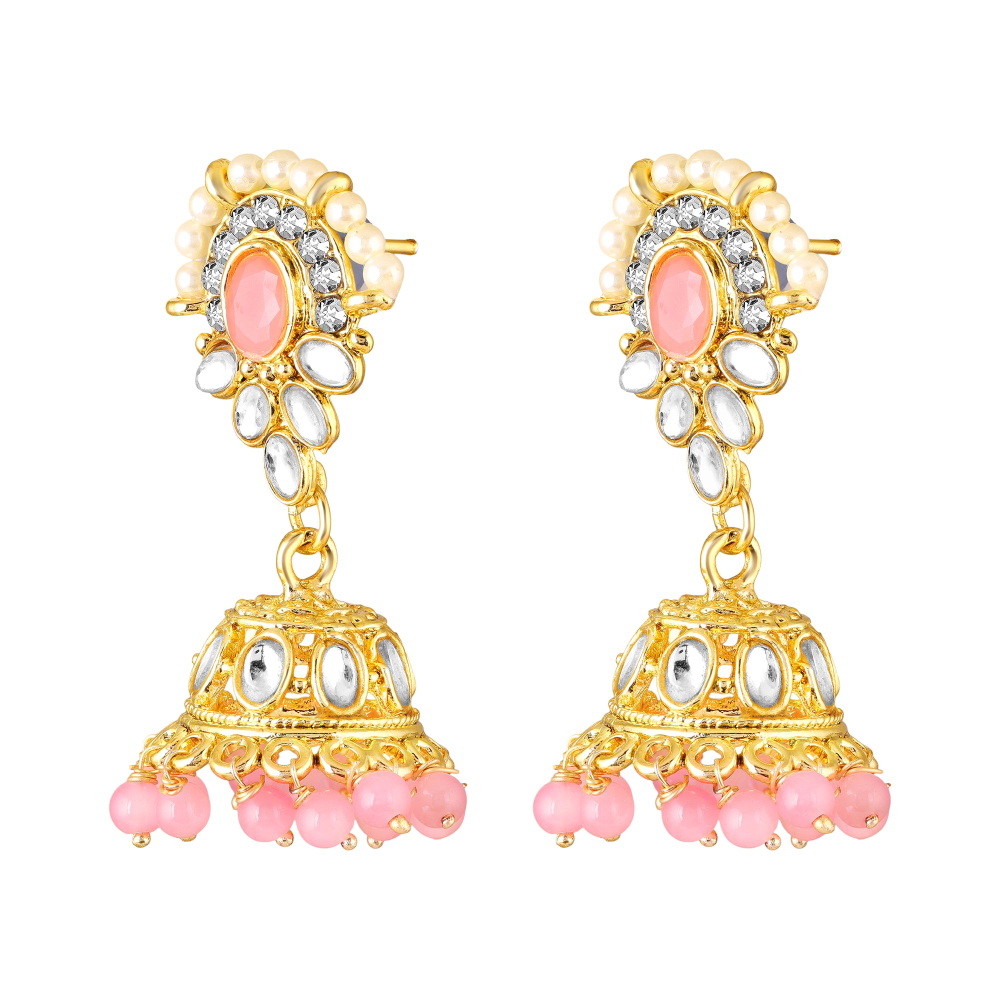 Traditional Choker Necklace Jewellery Set with Kundan and Glass Beads