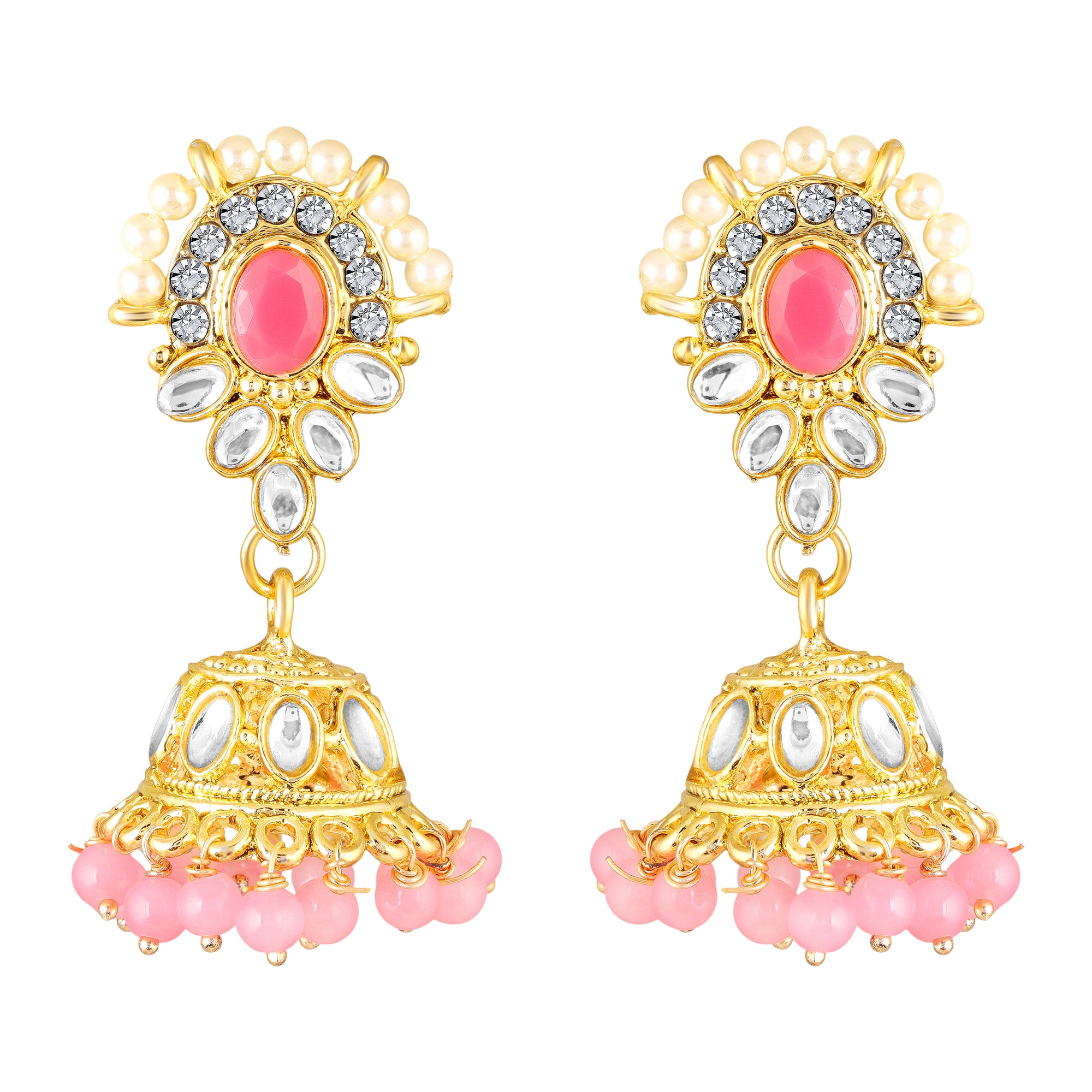 Traditional Choker Necklace Jewellery Set with Kundan and Glass Beads