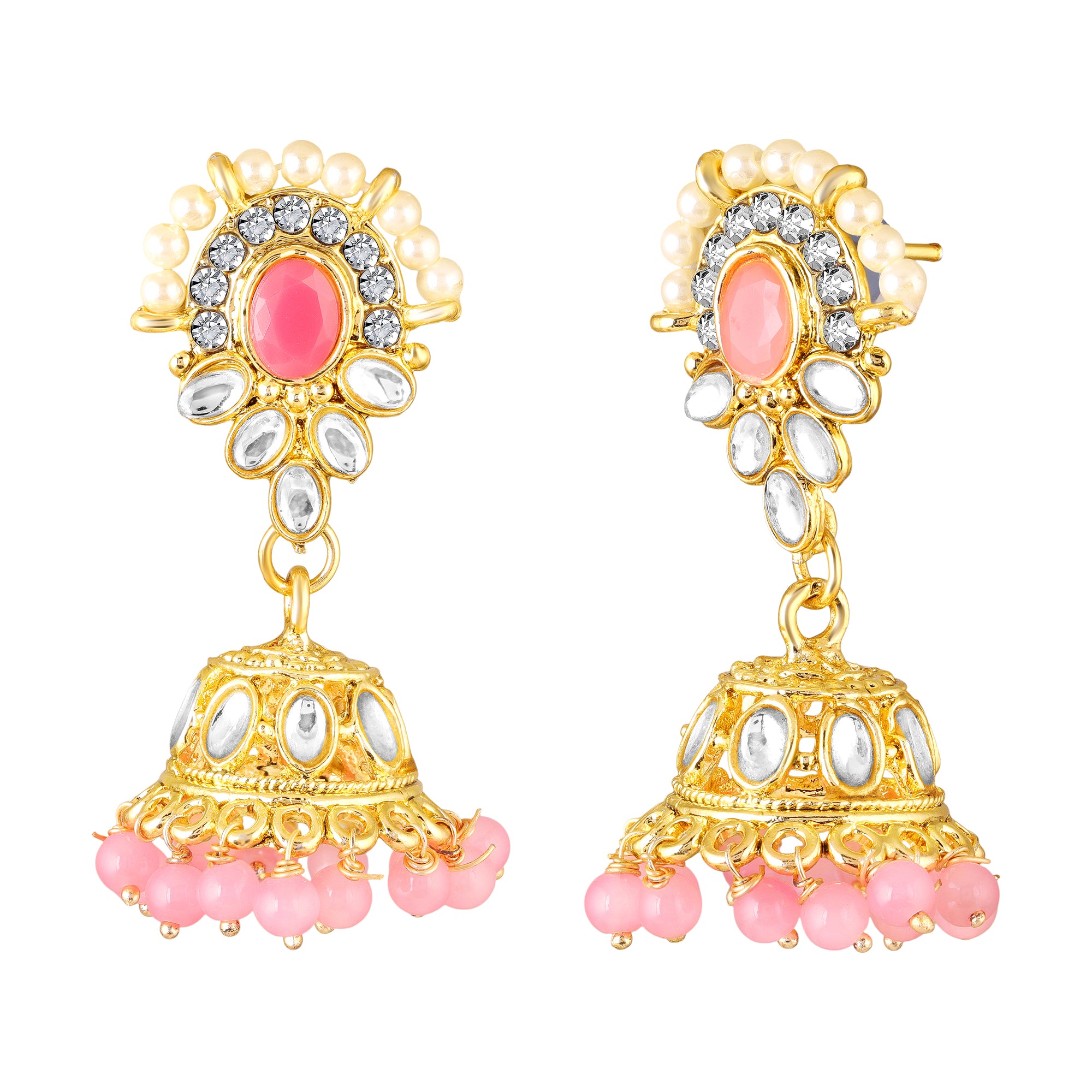 Traditional Choker Necklace Jewellery Set with Kundan and Glass Beads