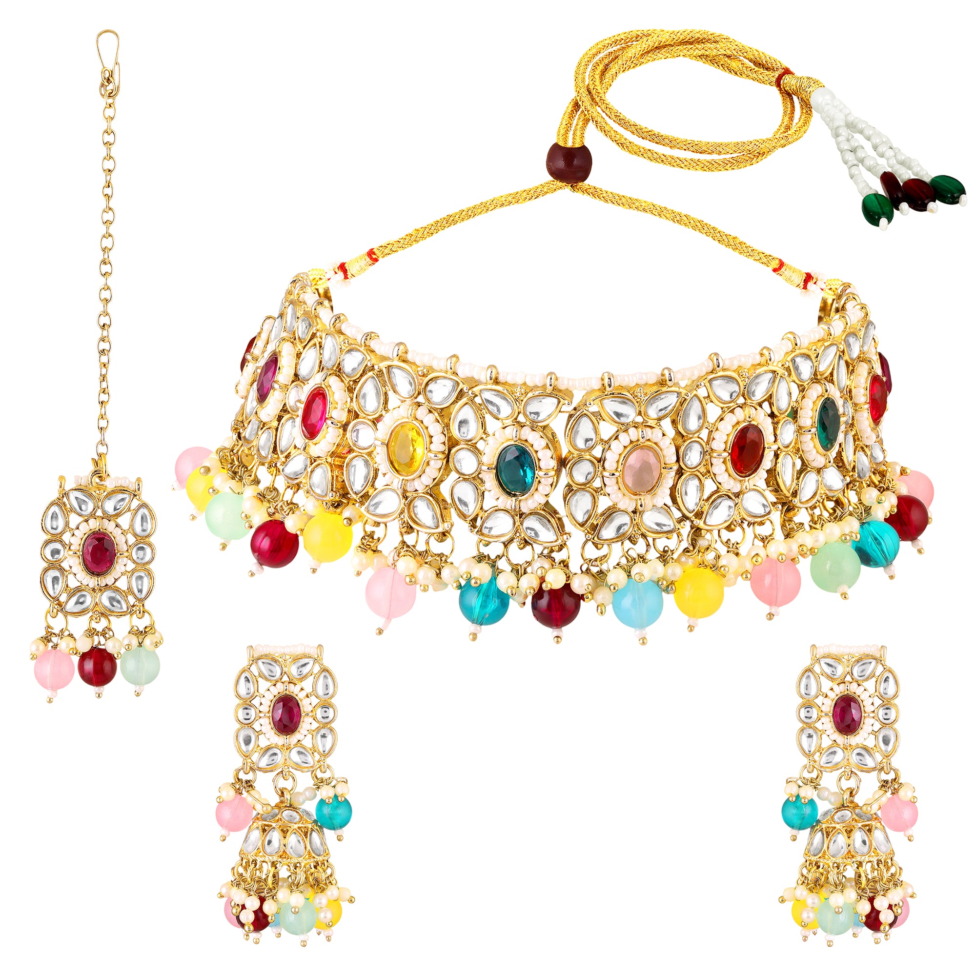 Traditional Kundan Bridal Choker Necklace Jewellery Set