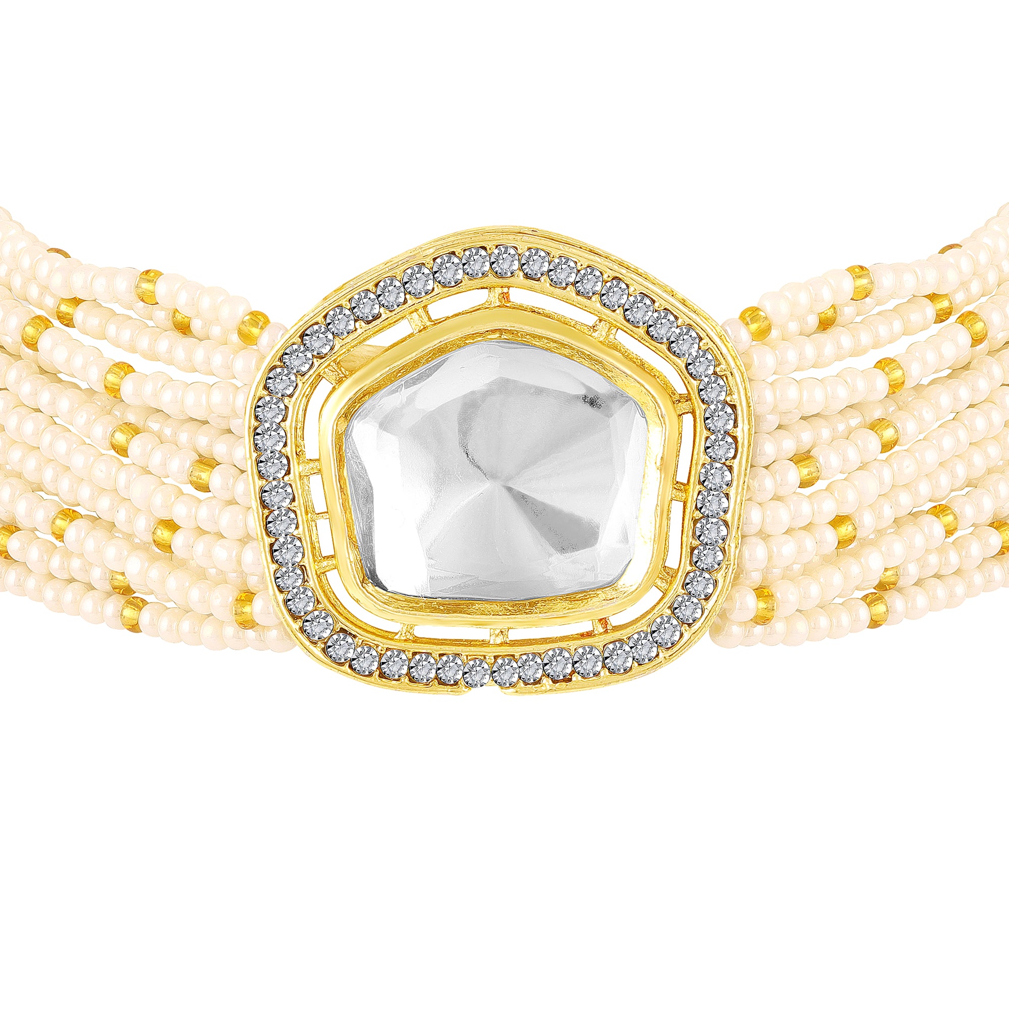 Traditional Kundan & Beaded Multicolor Pendant Necklace Set