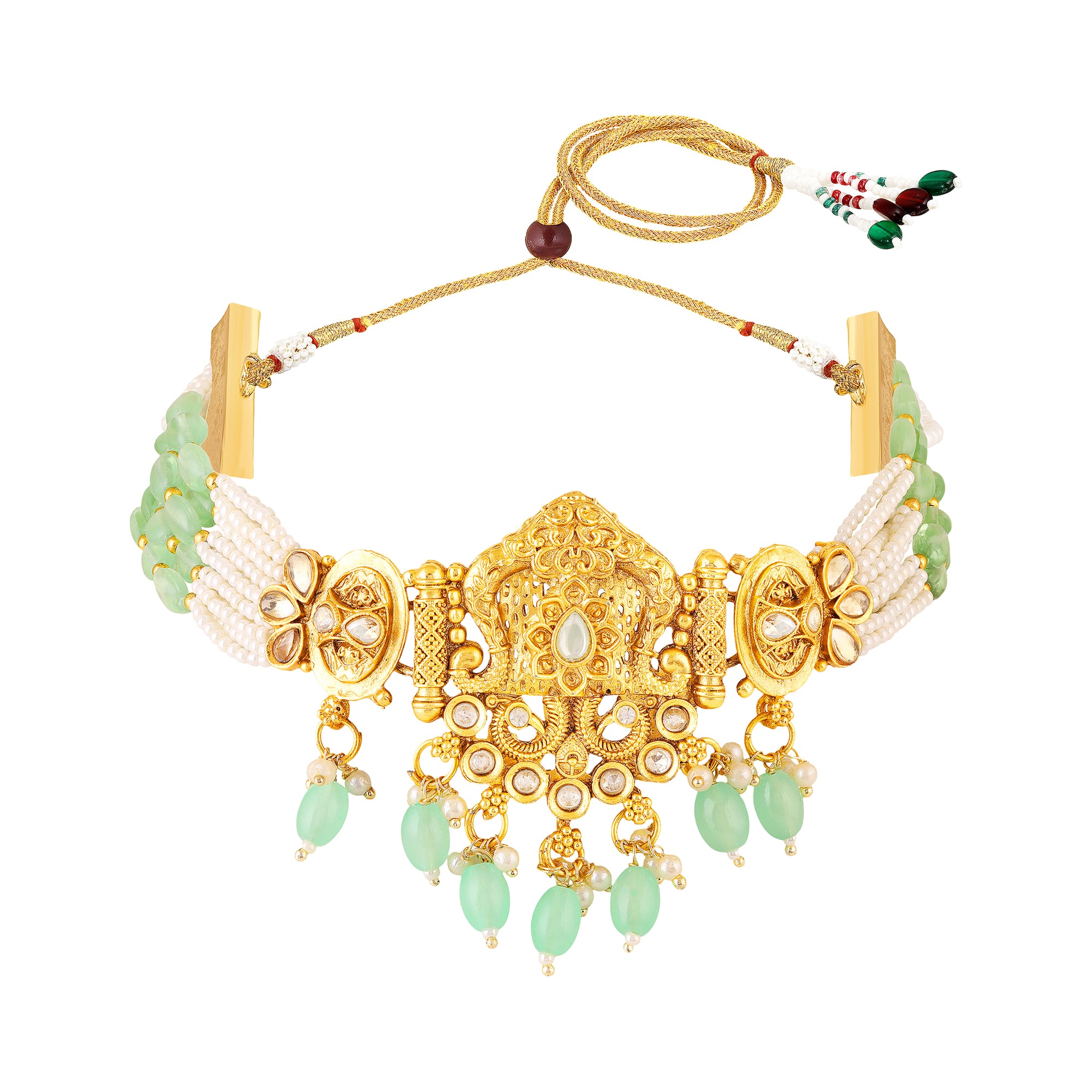 Traditional Choker Necklace Set with Earrings