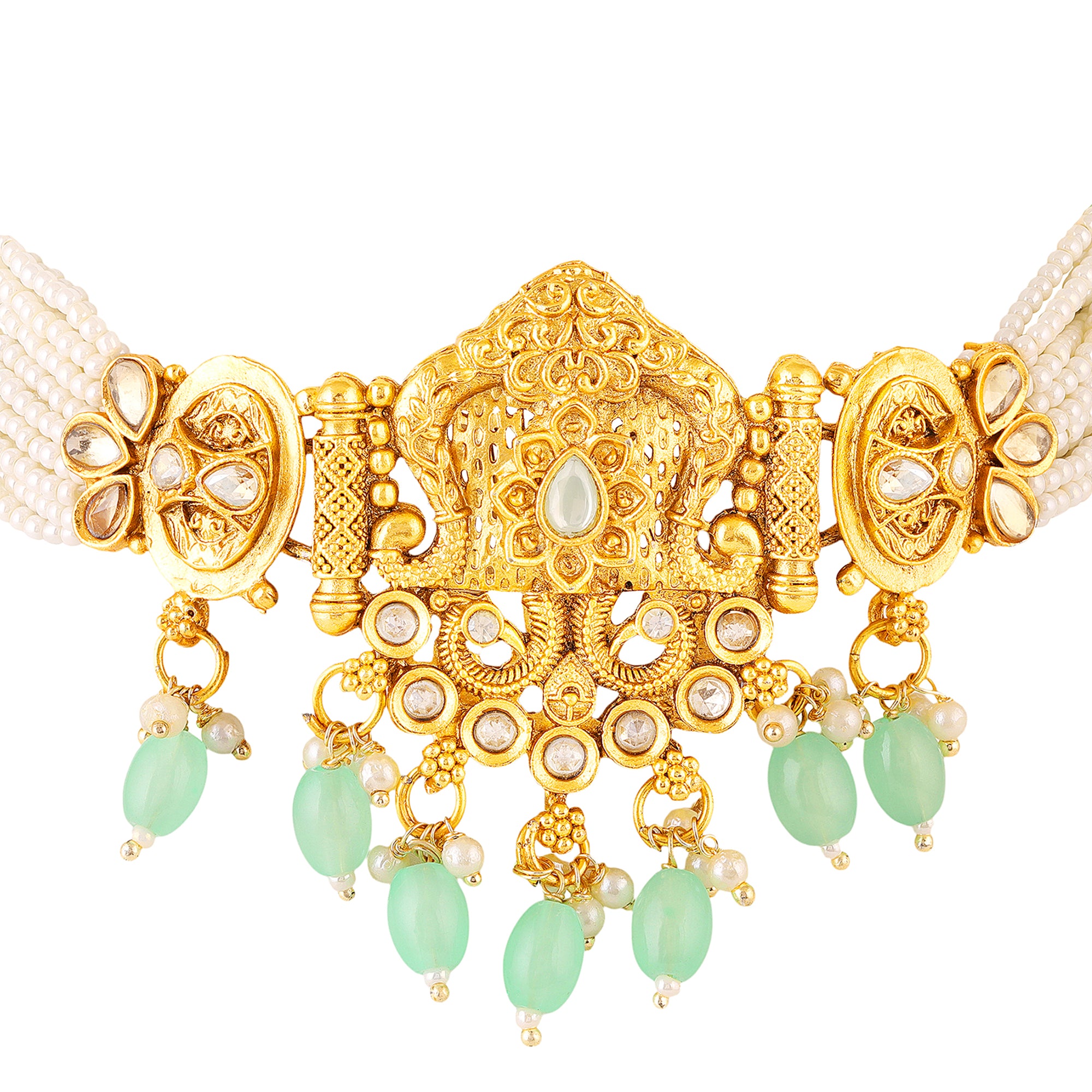 Traditional Choker Necklace Set with Earrings