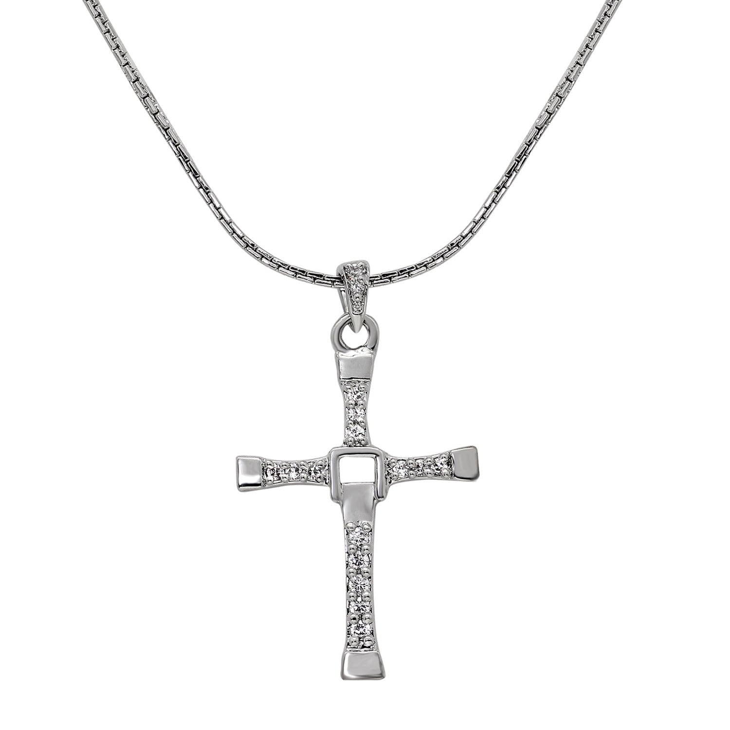 Religious Cross Pendant with Crystal