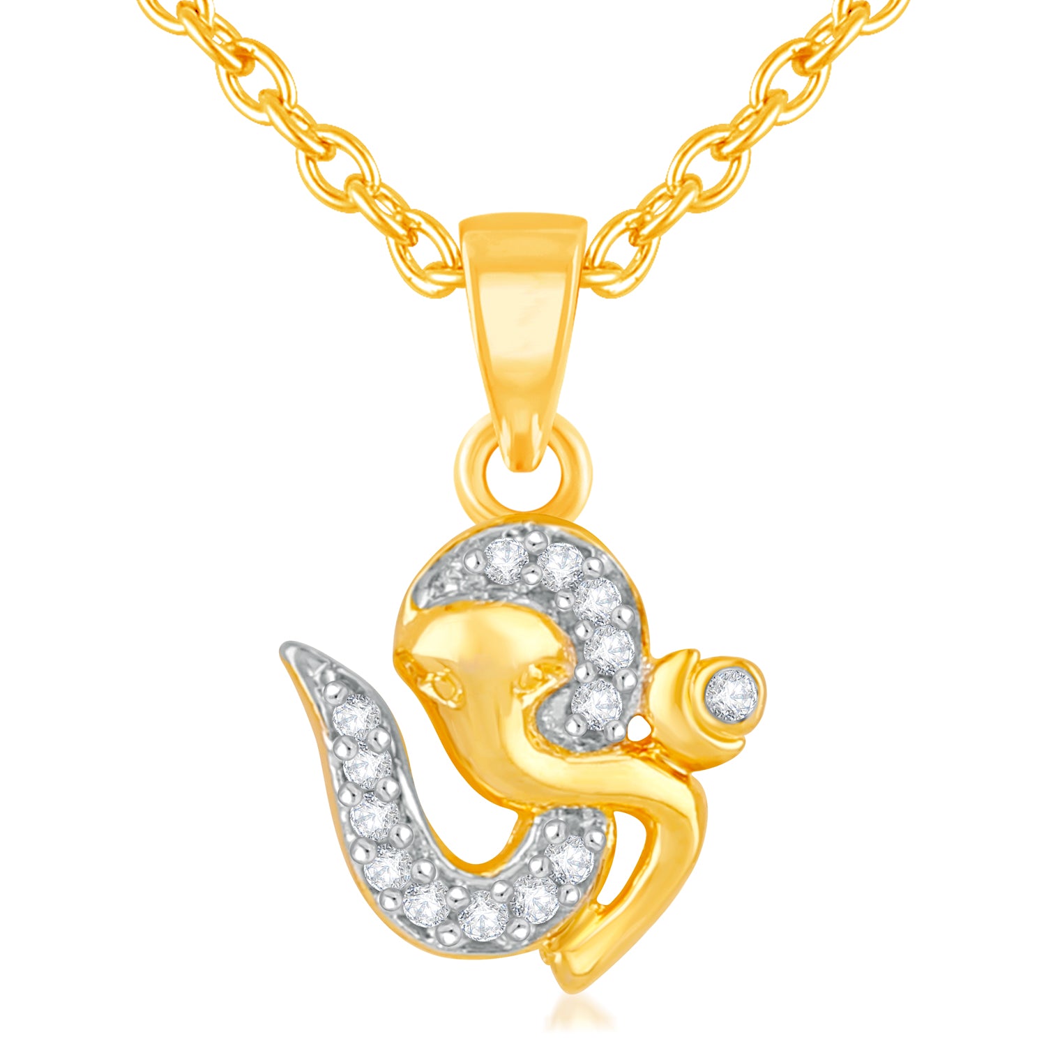 Classic Om Ganesha Unisex CZ Pendant