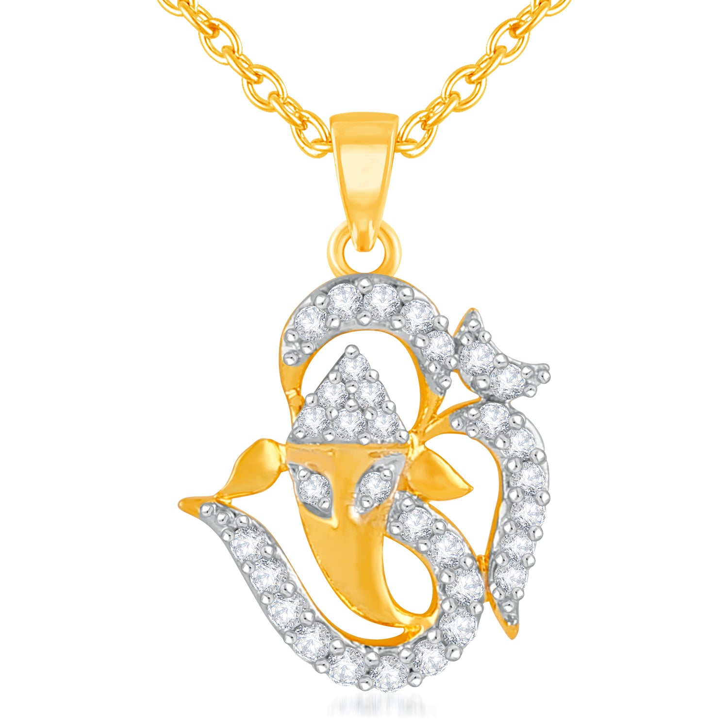 Spiritual Ganesha Om Unisex CZ Pendant