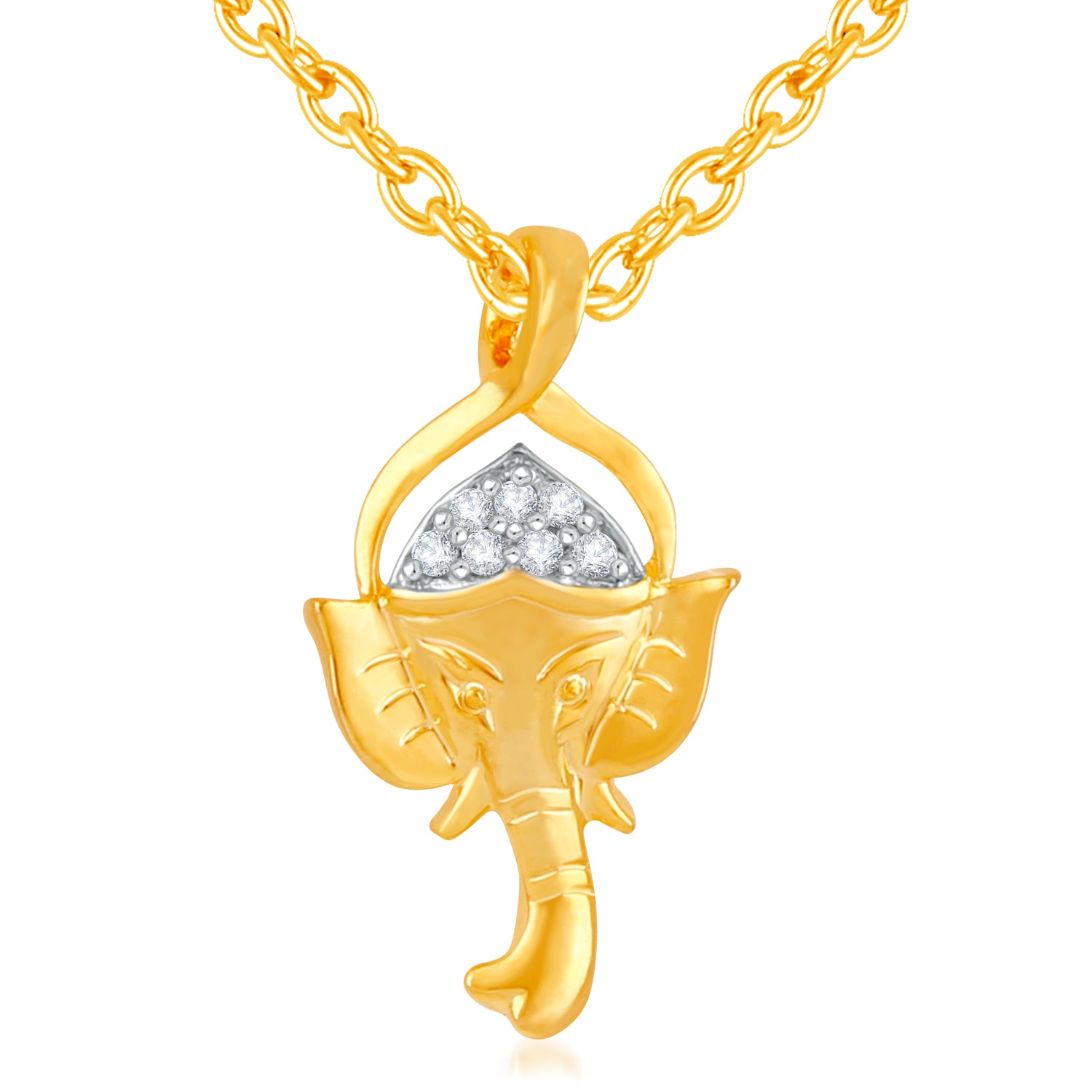 Ekadanta Ganpati Bappa Unisex CZ Pendant