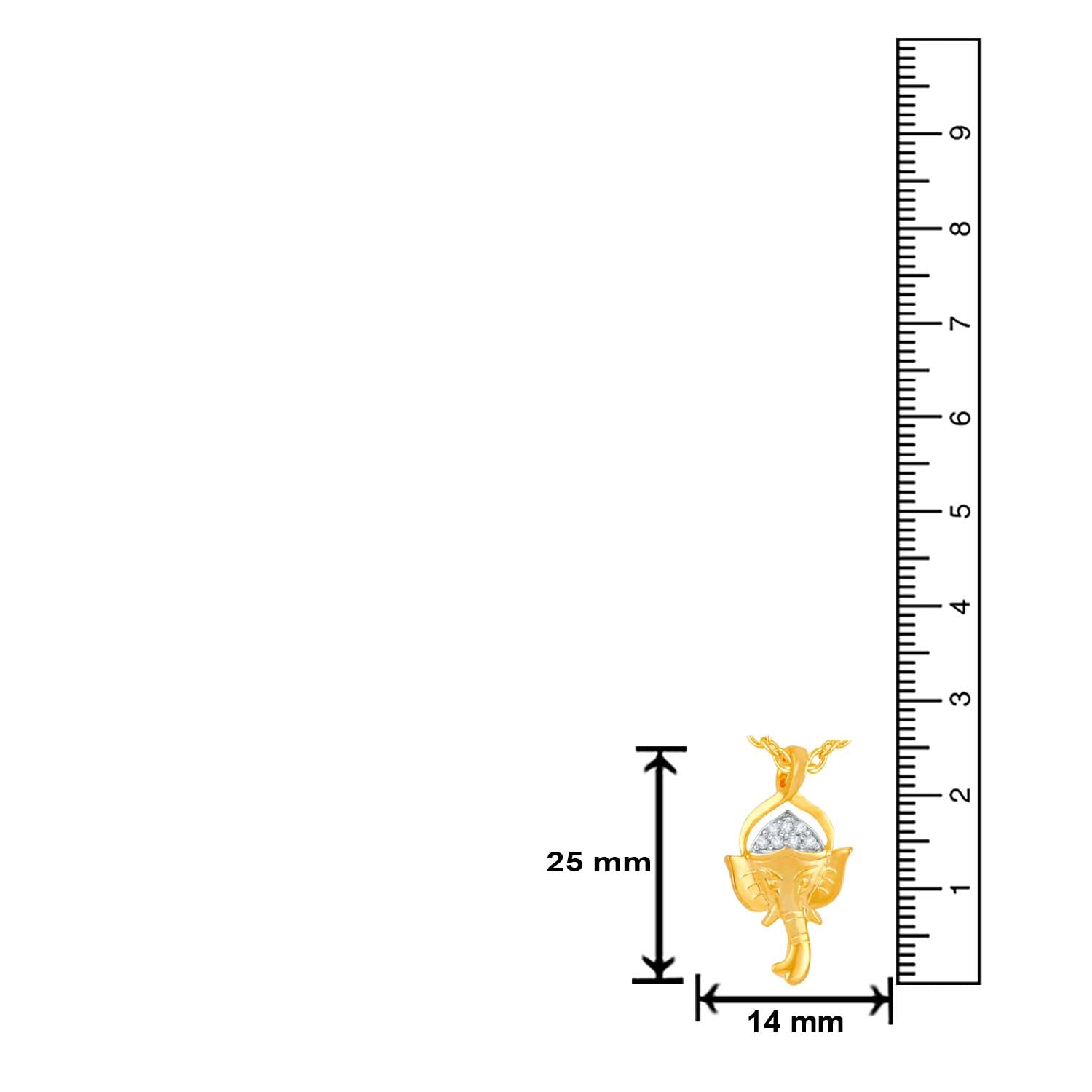 Ekadanta Ganpati Bappa Unisex CZ Pendant