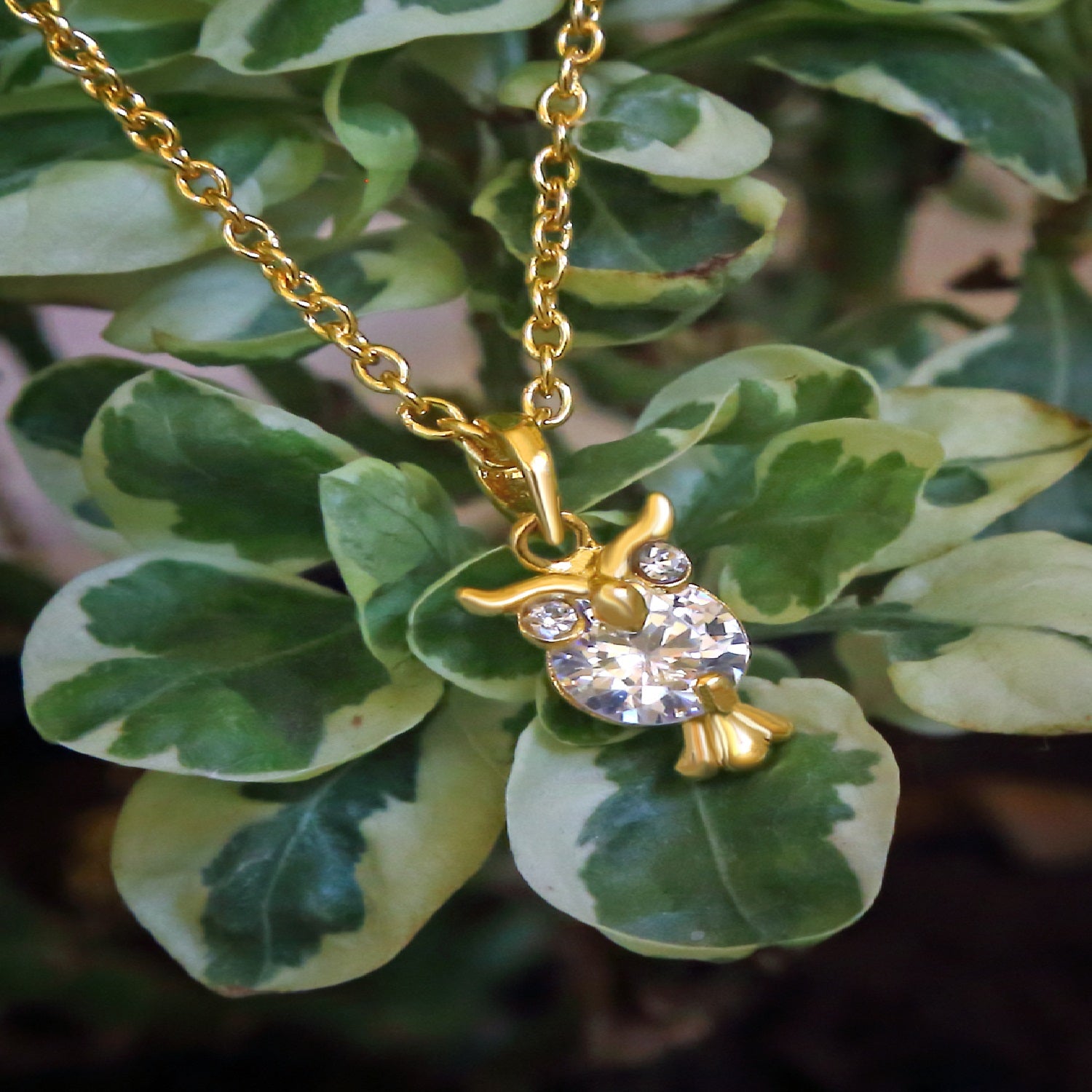 Valentine Gift Hooting Nocturnal Owl Pendant with Crystals