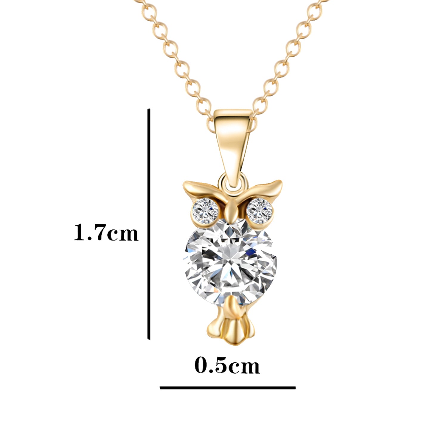 Valentine Gift Hooting Nocturnal Owl Pendant with Crystals