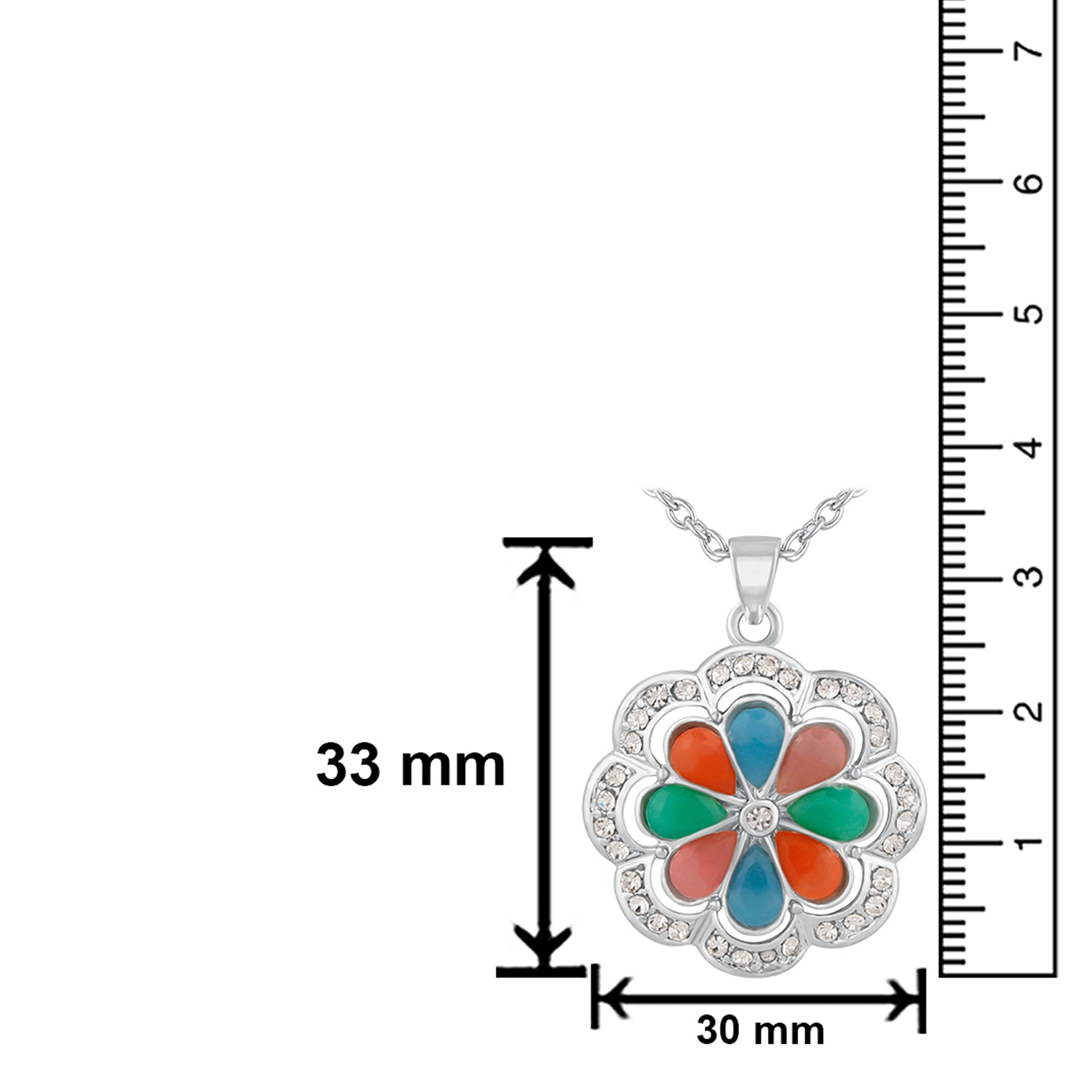 Floral Multicolour Crystal Pendant