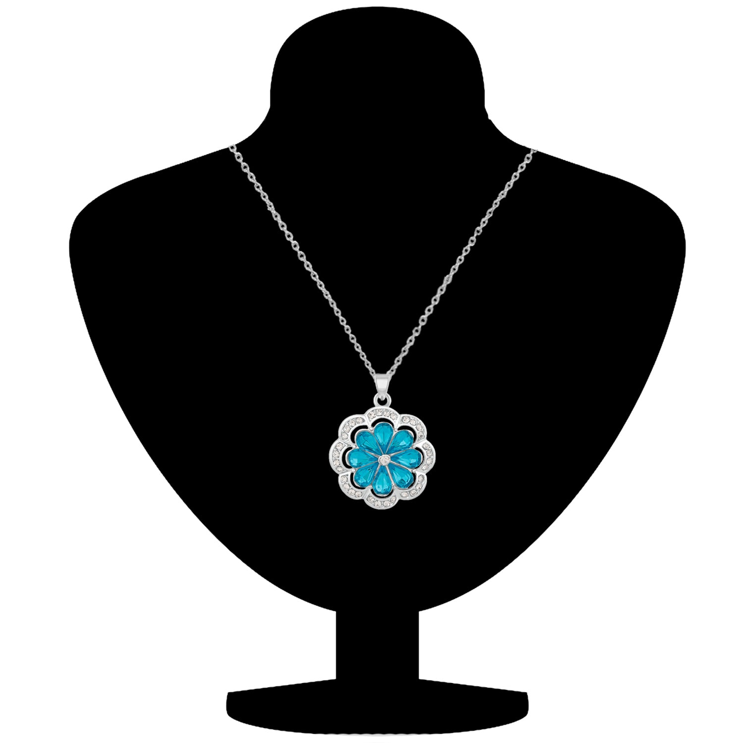Floral Blue Crystal Pendant