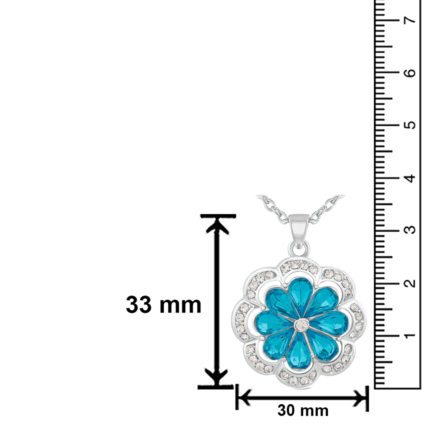 Floral Blue Crystal Pendant