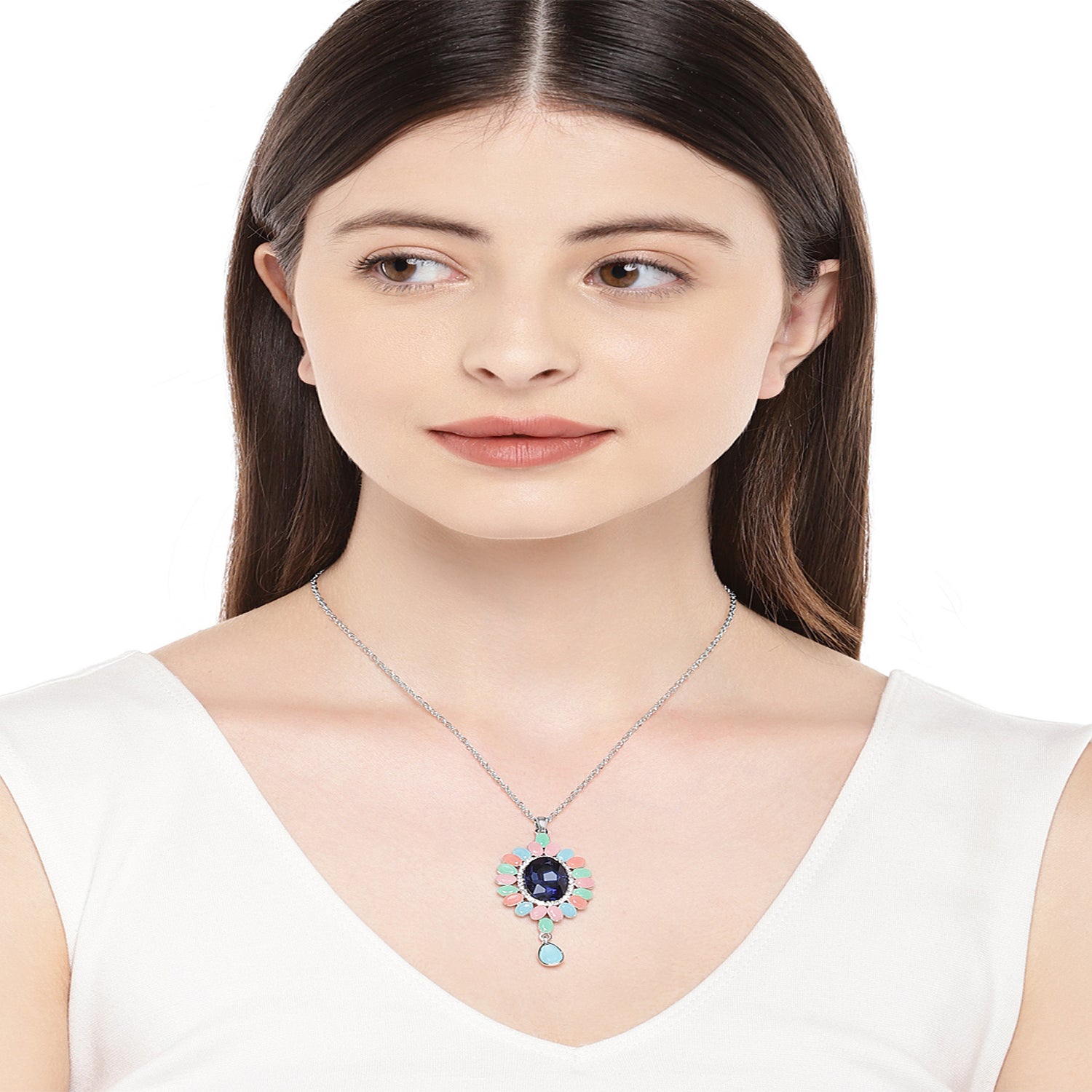 Multicolour Gleaming Crystals Pendant