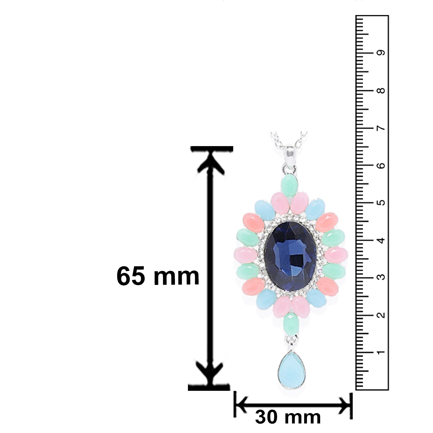 Multicolour Gleaming Crystals Pendant