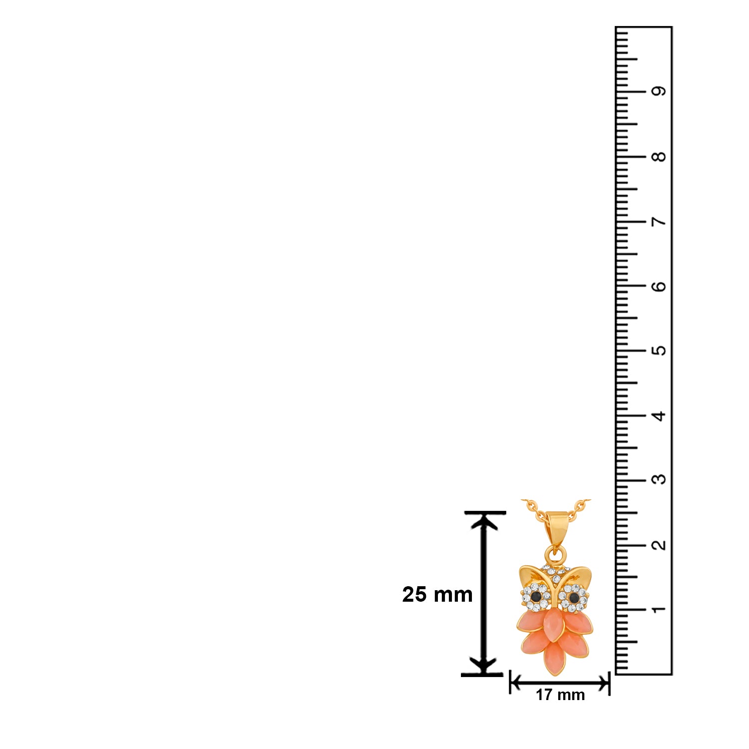 Nocturnal Owl Pendant with carrot red crystals