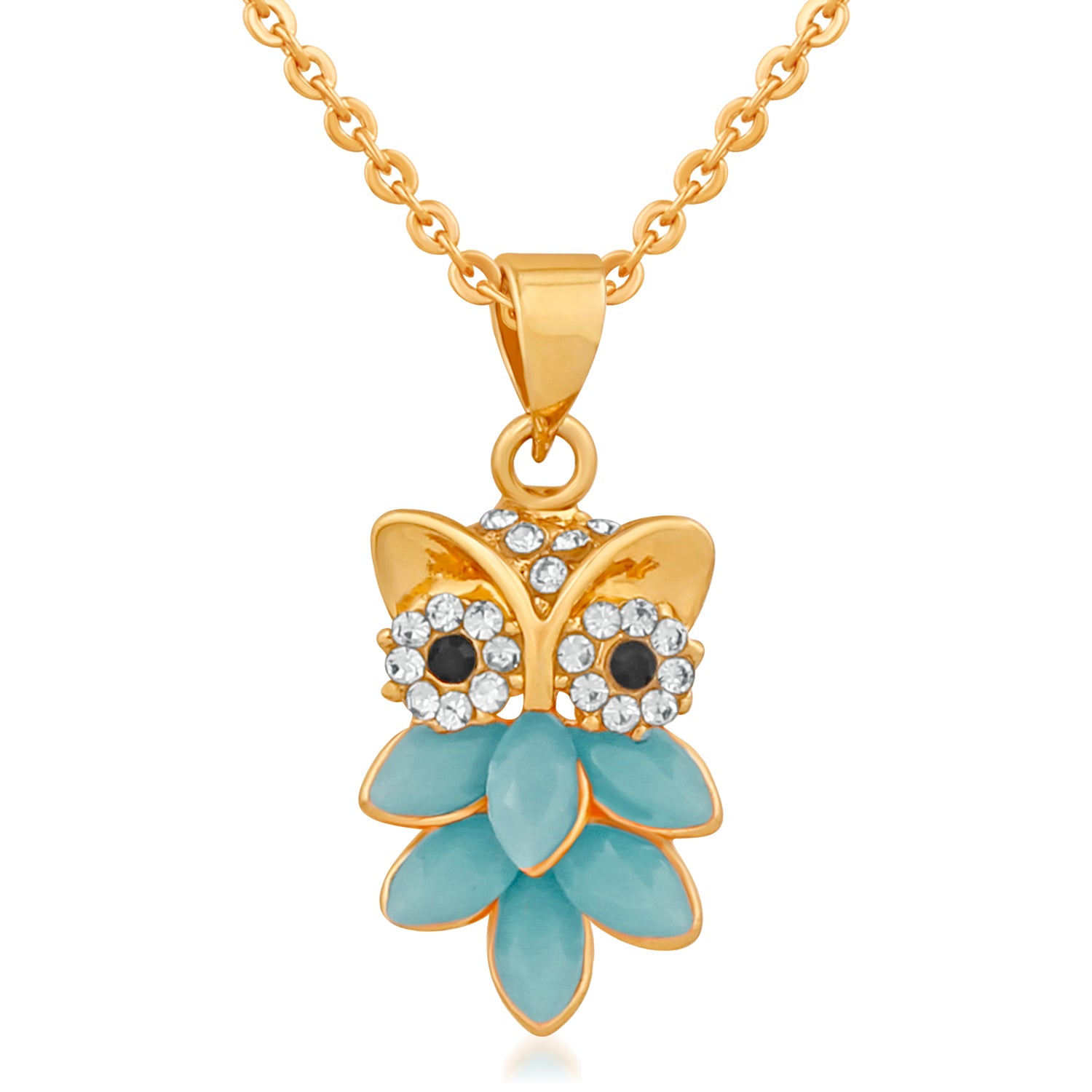 Nocturnal Owl Pendant with blue crystals