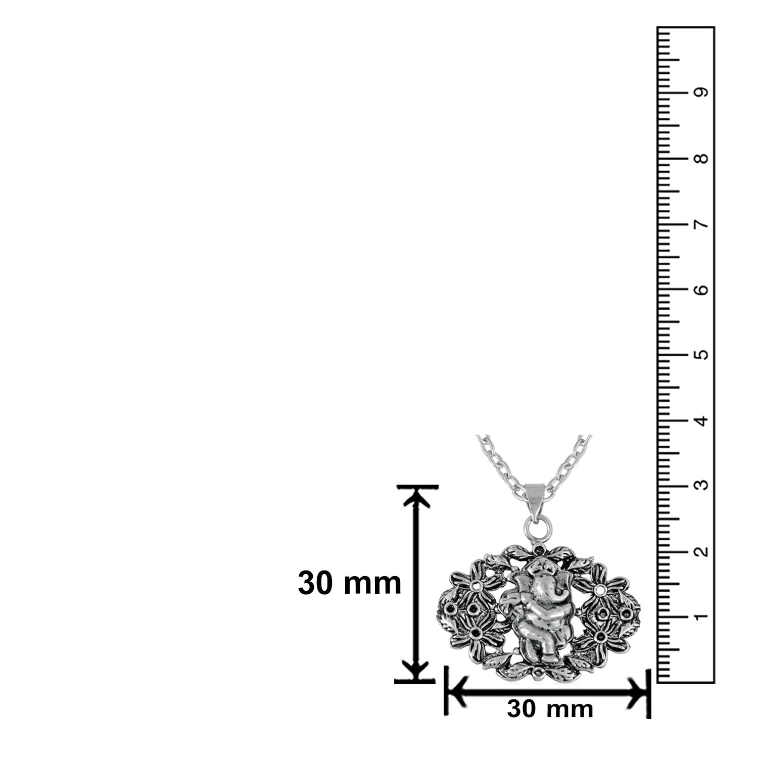 Oxidised Silver Vighnaharta Lord Ganesha Pendant