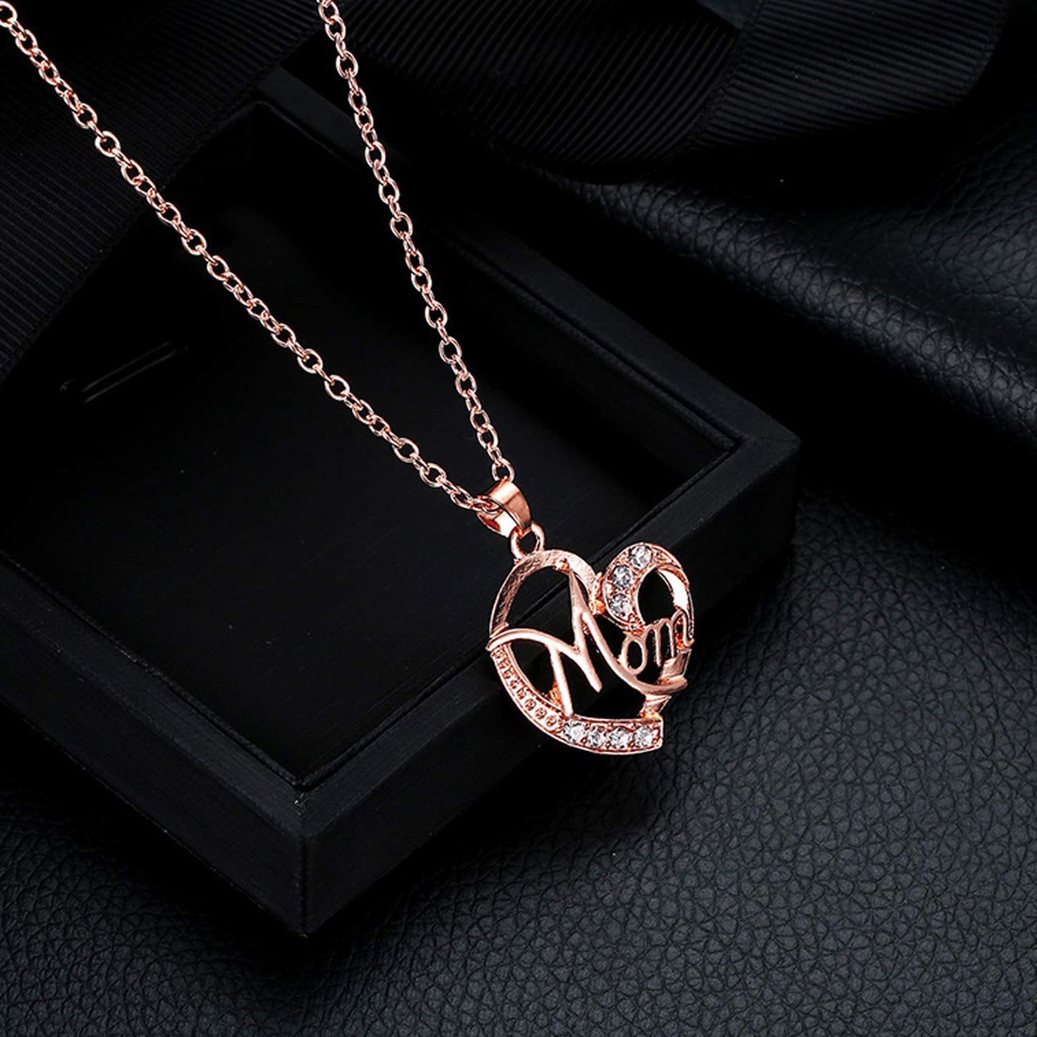 Dual Heart Crystal Mom Pendant