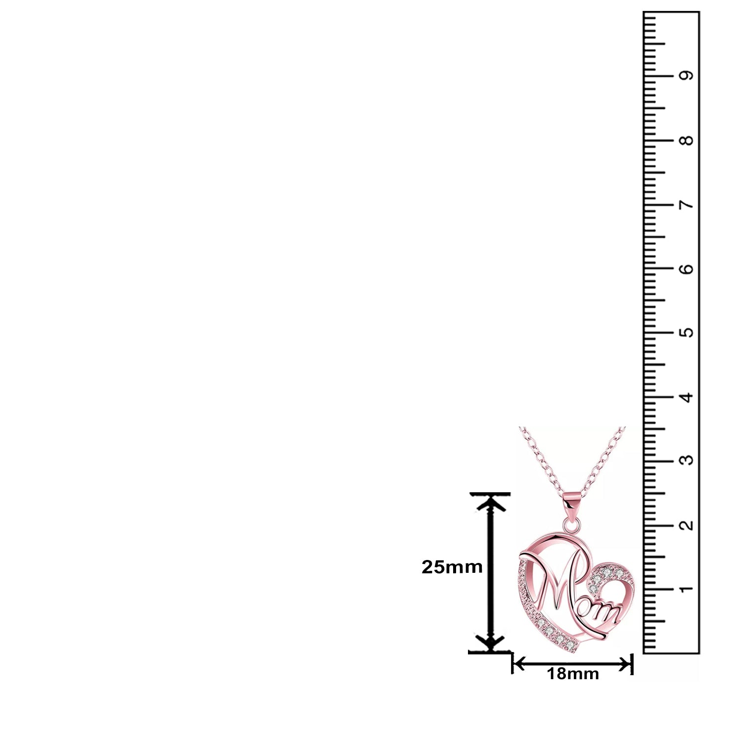 Dual Heart Crystal Mom Pendant