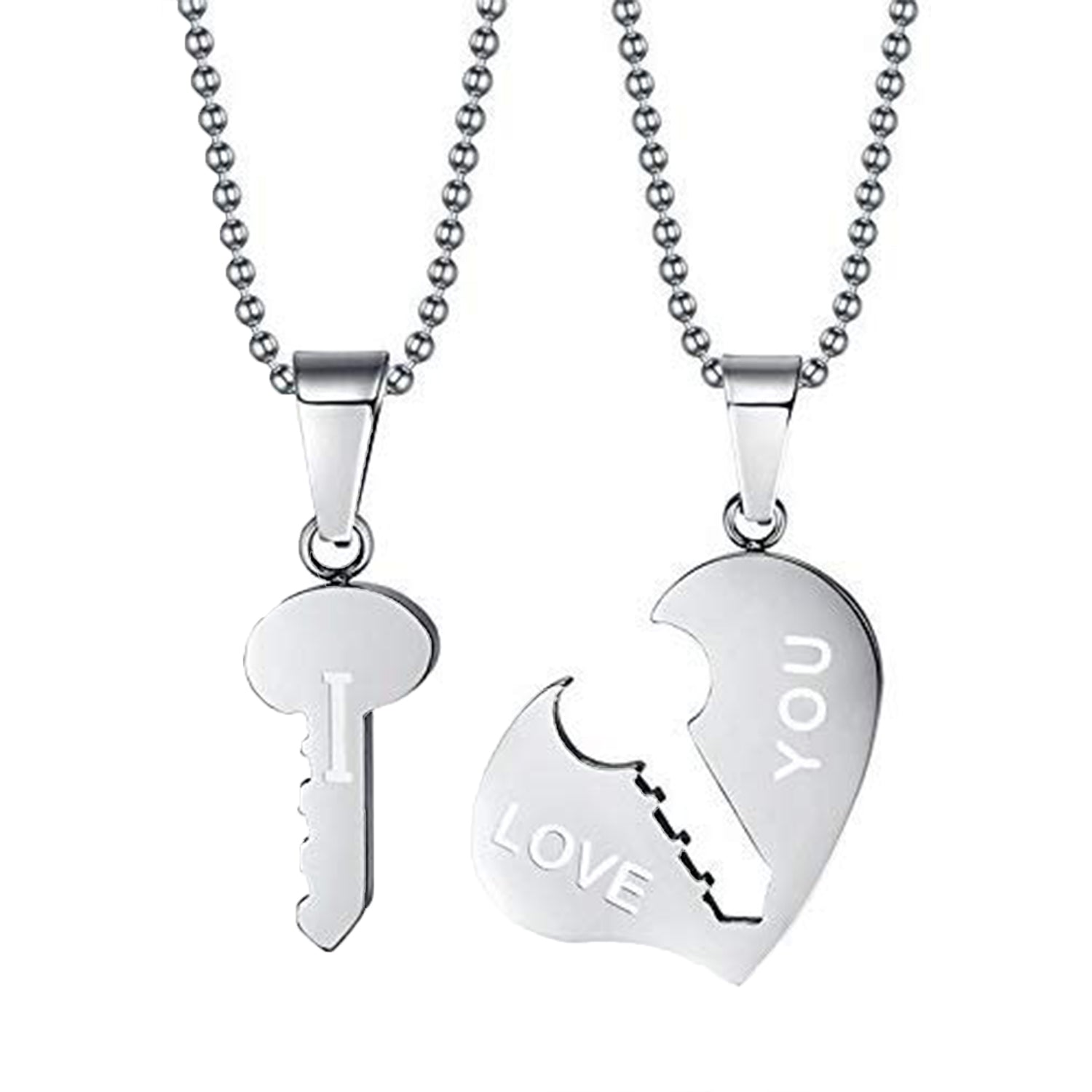 Eternal Love Heart and Key Couple Pendant