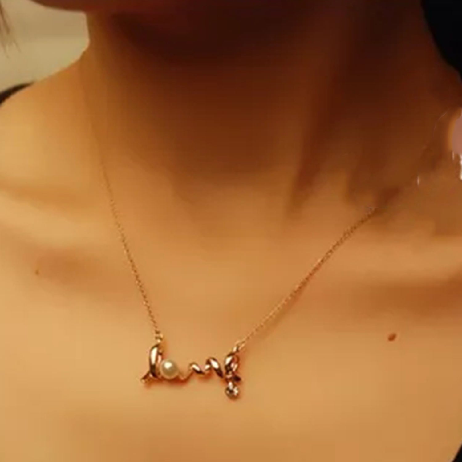 Valentine Gift Designer Love Pendant with crystal stones and artificial pearl