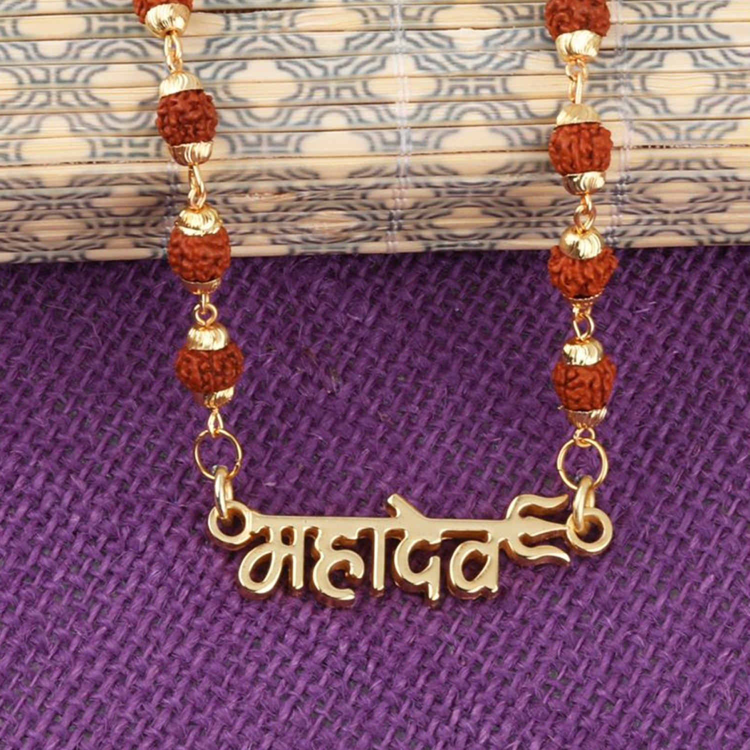 Lord Shiv / Mahadev Trishul Pendant with 24 Inch Rudraksh Mala