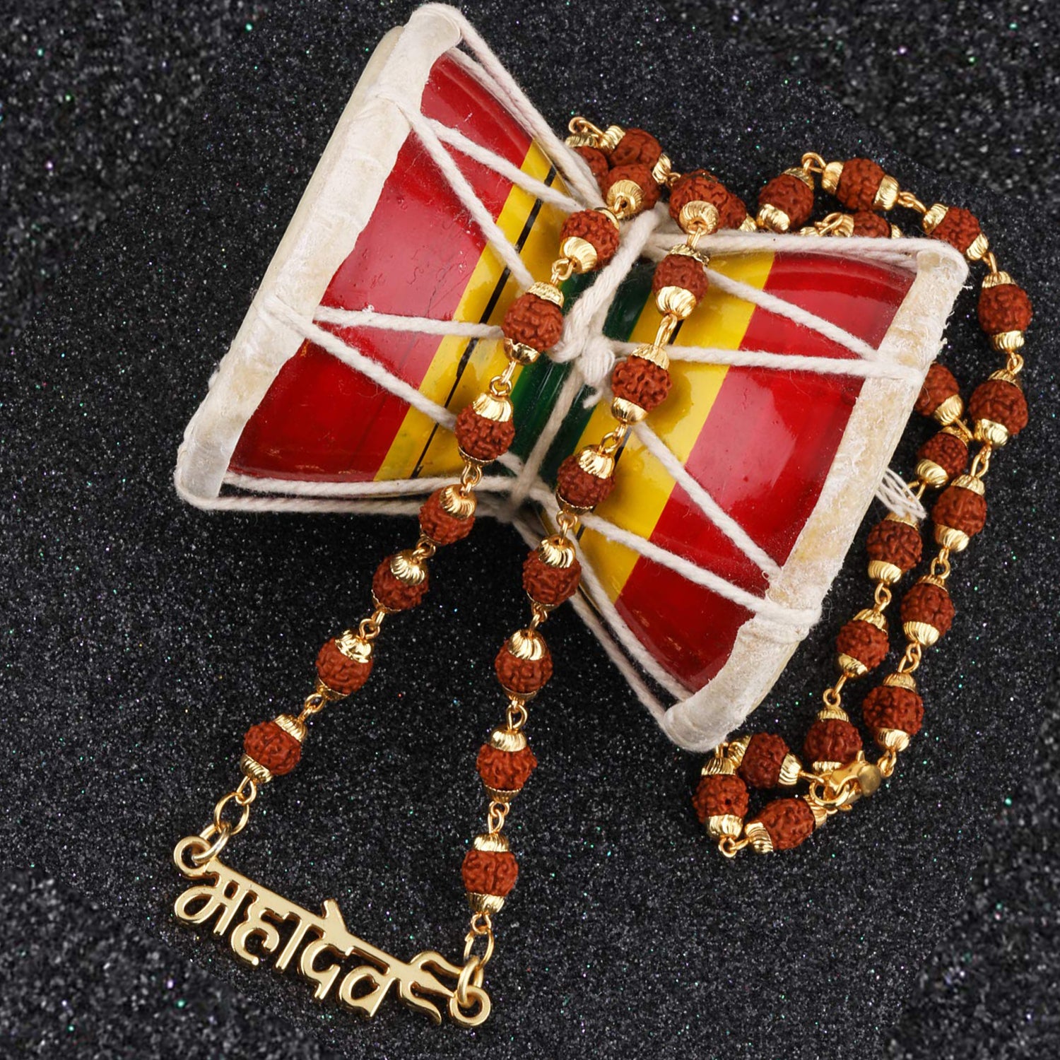 Lord Shiv / Mahadev Trishul Pendant with 24 Inch Rudraksh Mala