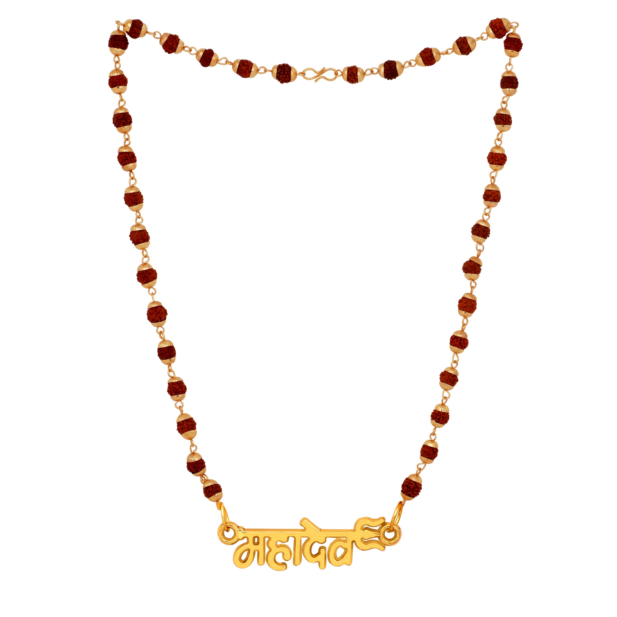 Lord Shiv / Mahadev Trishul Pendant with 24 Inch Rudraksh Mala