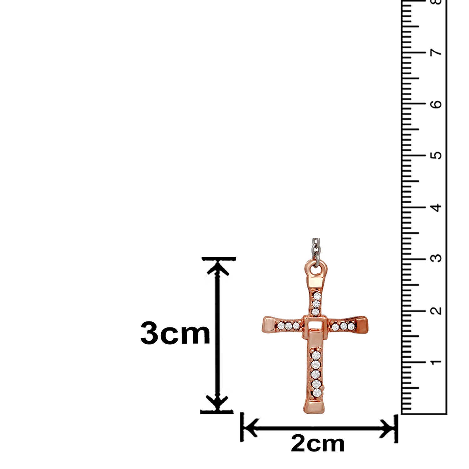 Rosegold Plated Infinity Cross Symbol Pendant Necklace