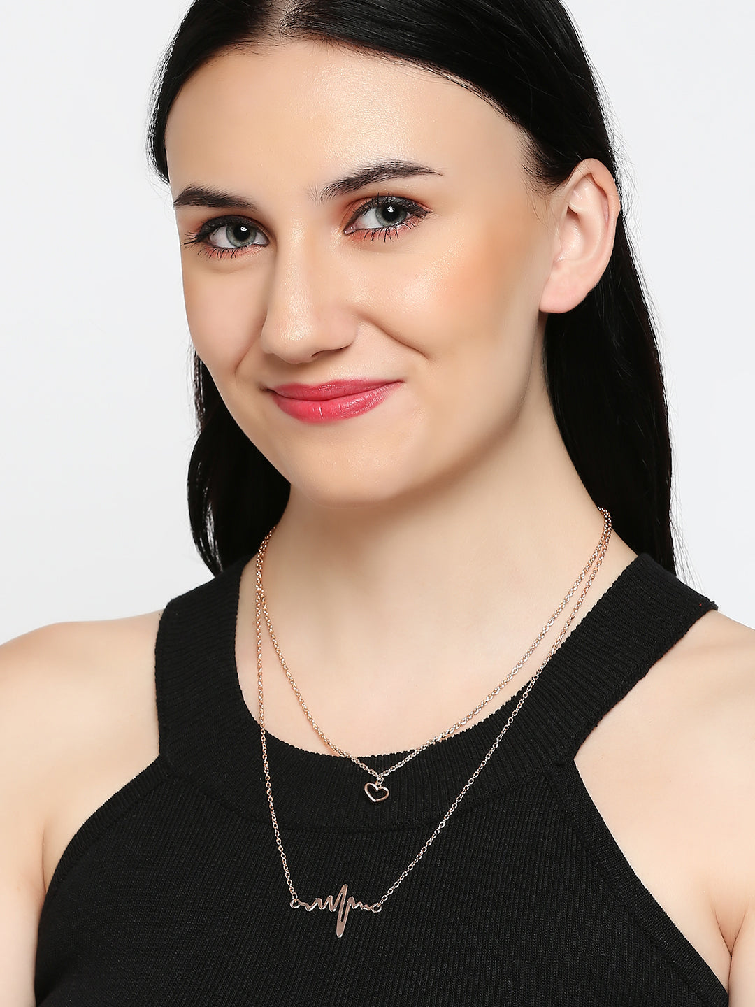 Stylish Fashionable Multilayer Chain Charm Pendants Necklace