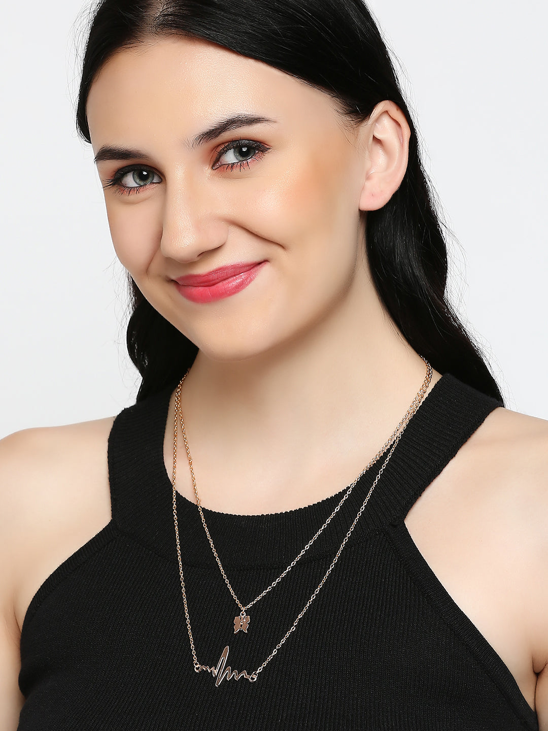 Stylish Fashionable Multilayer Chain Charm Pendants Necklace