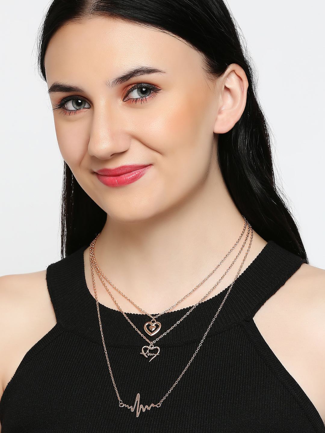 Stylish Fashionable Multilayer Chain Charm Pendants Necklace