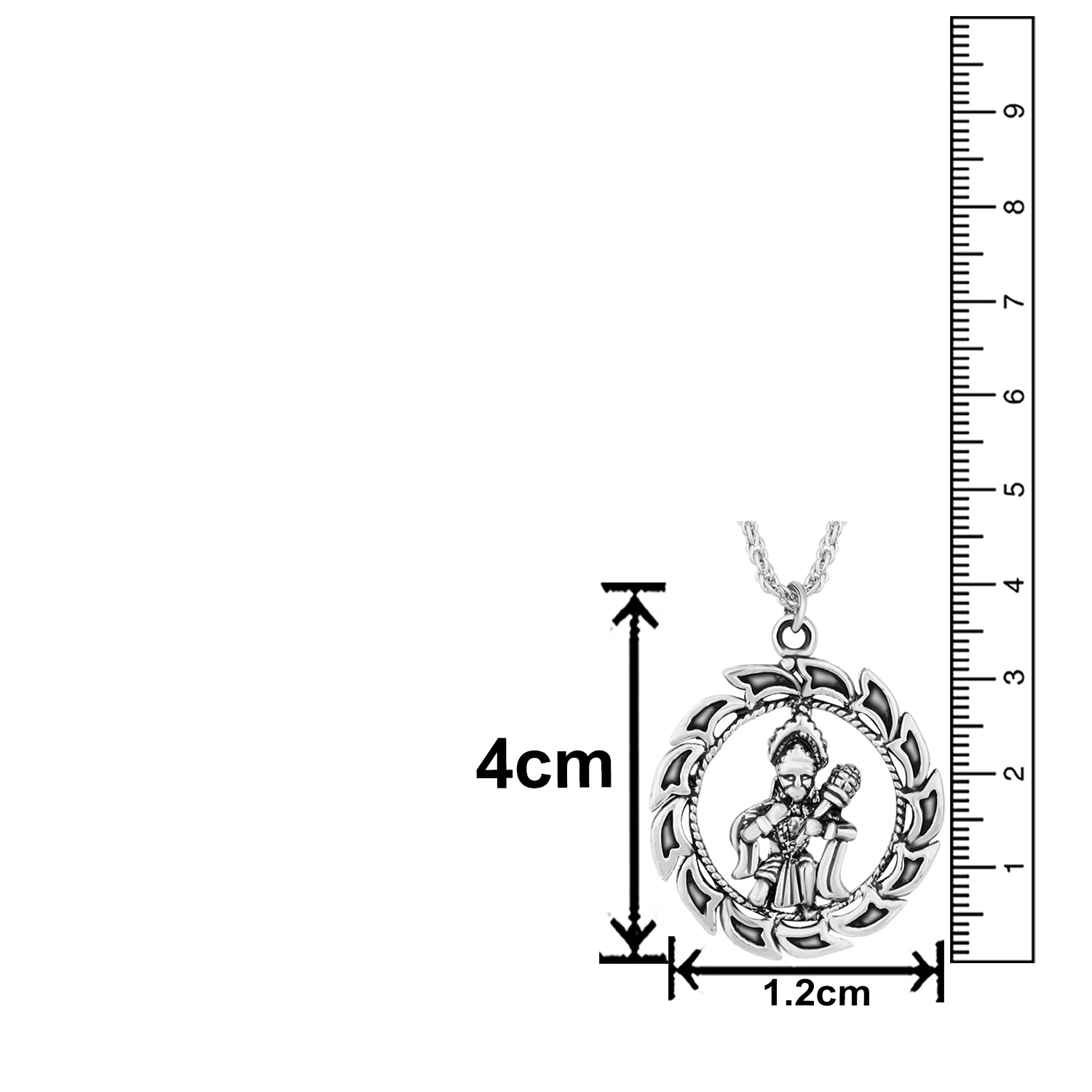 Oxidised Plated Hanuman Pendant with Chain