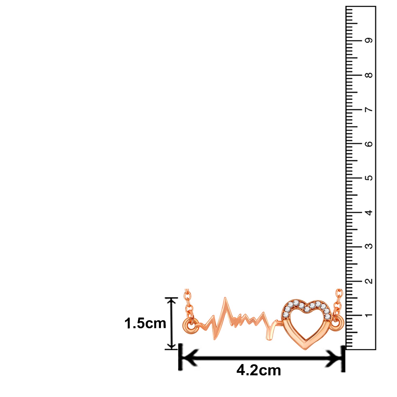 Heart and Heart Beat Necklace Pendant