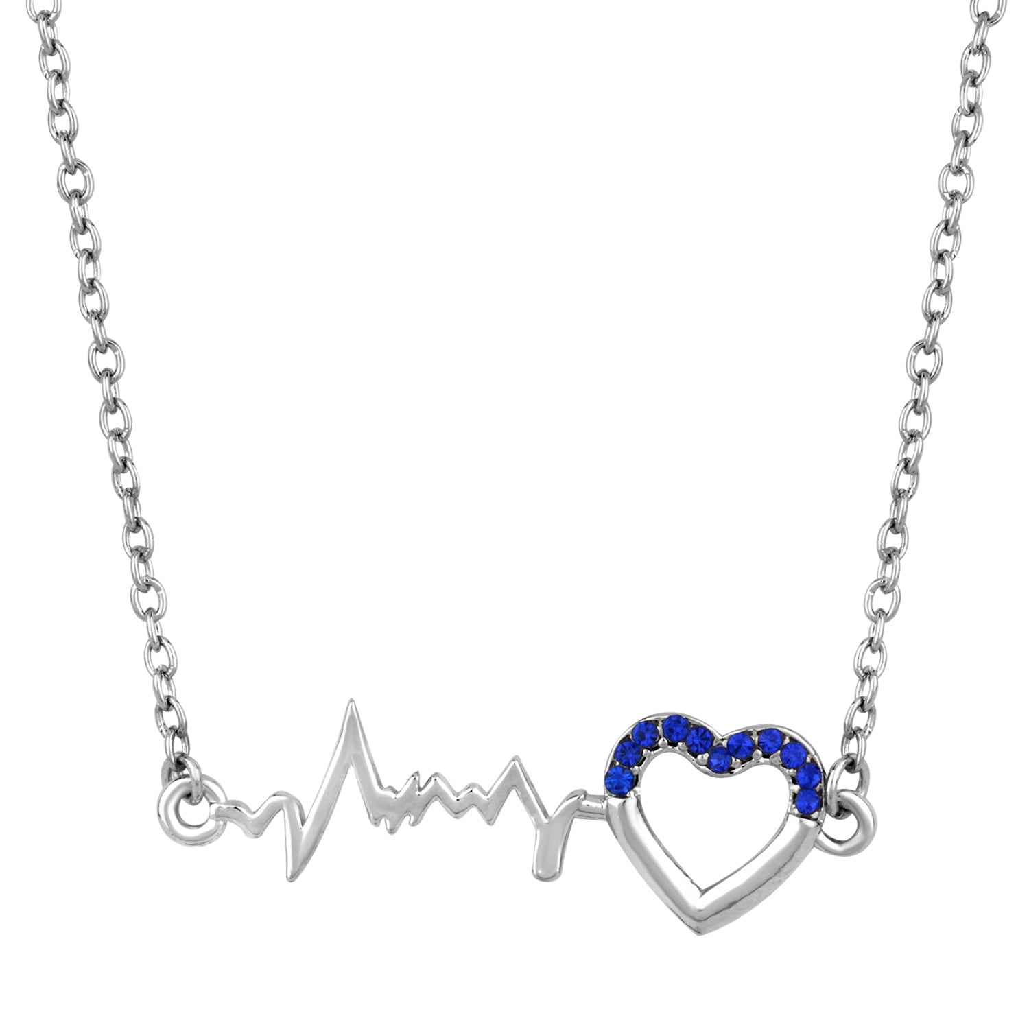 Heart and Heart Beat Necklace Pendant