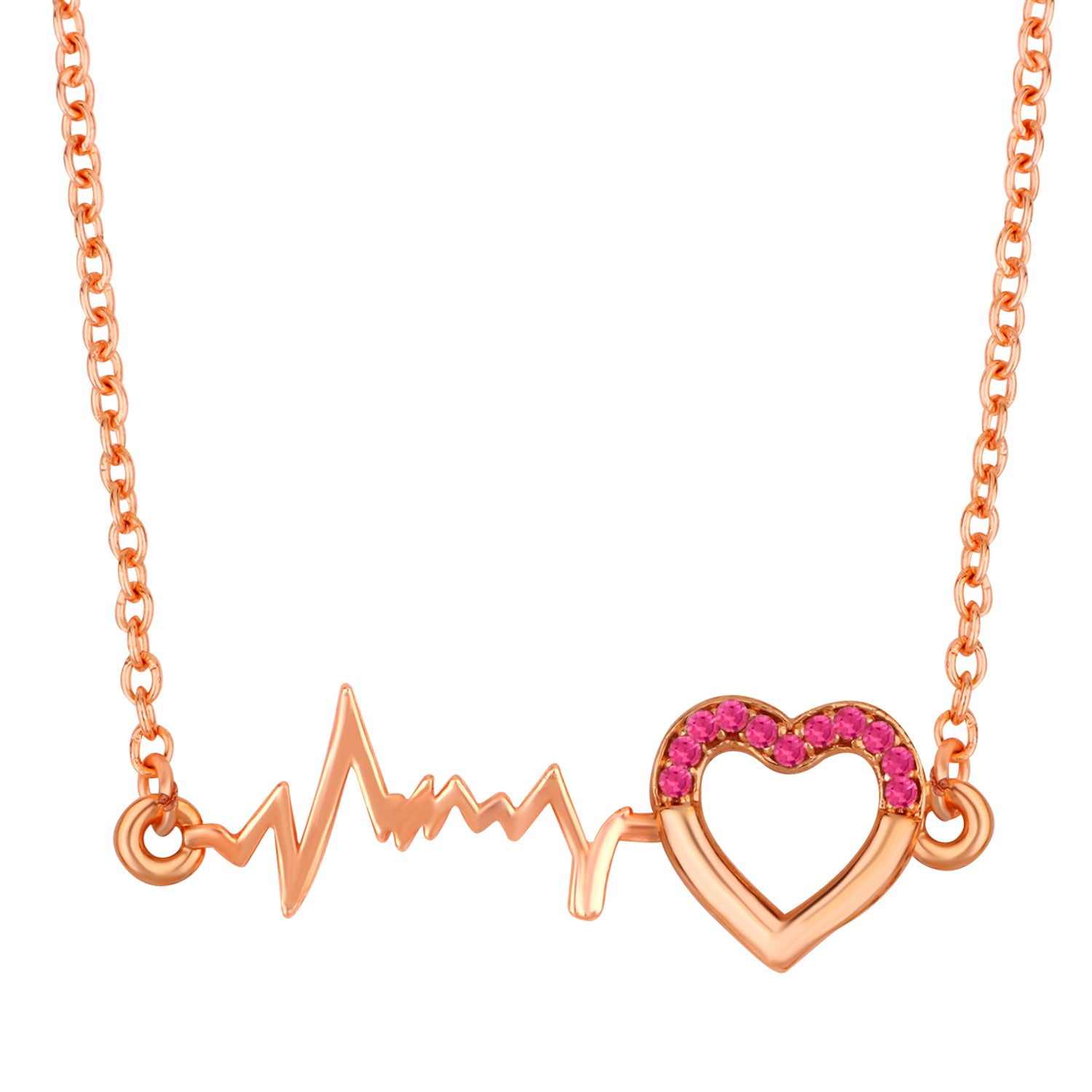 Heart and Heart Beat Necklace Pendant
