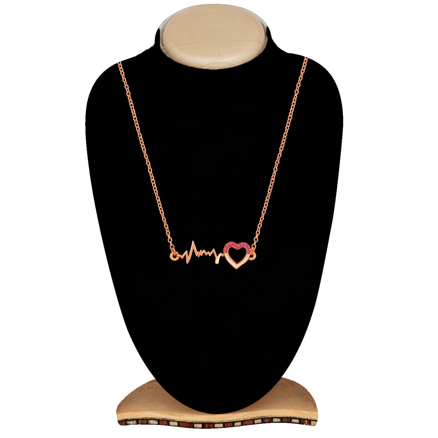 Heart and Heart Beat Necklace Pendant