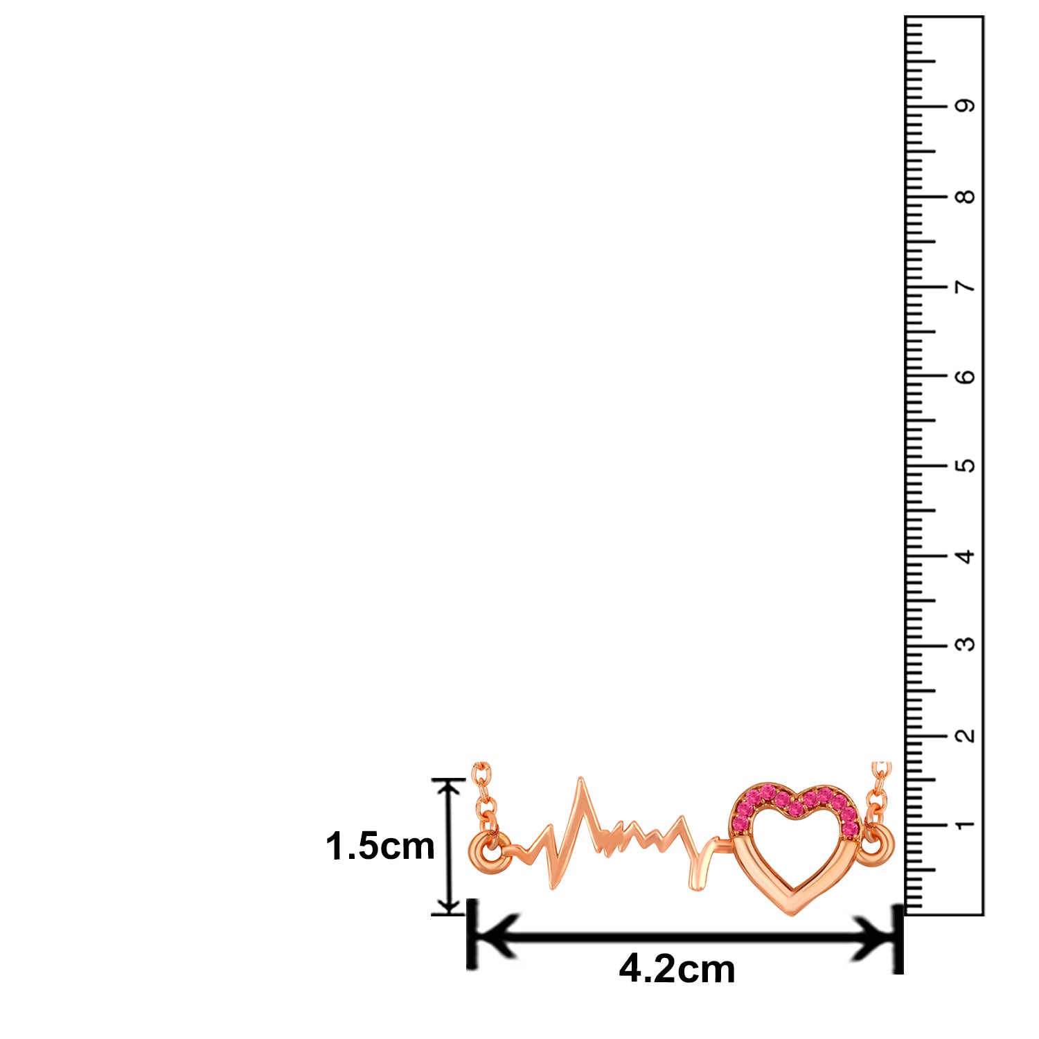 Heart and Heart Beat Necklace Pendant