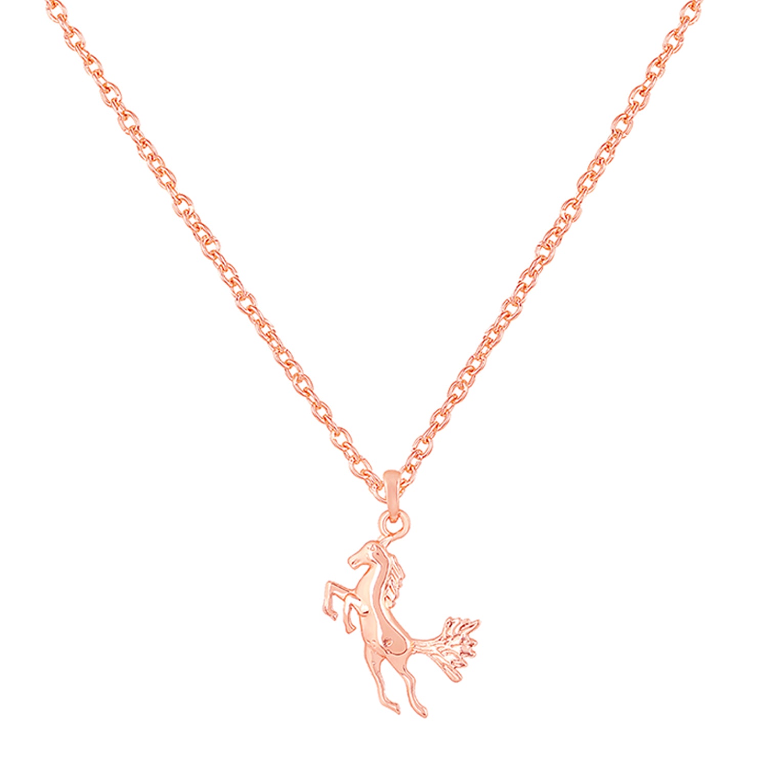 Royal Horse Shaped Charm Pendant with Chain