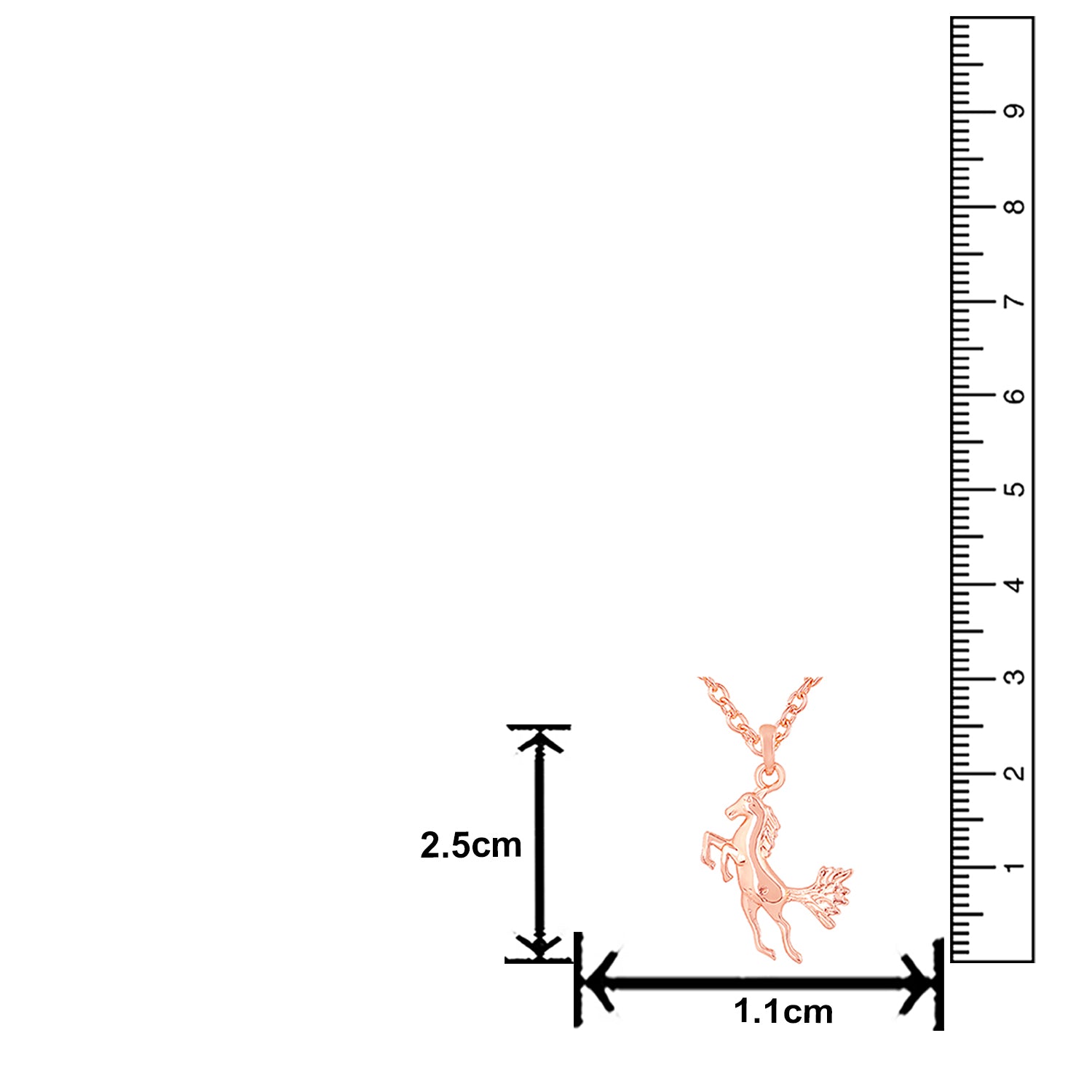 Royal Horse Shaped Charm Pendant with Chain