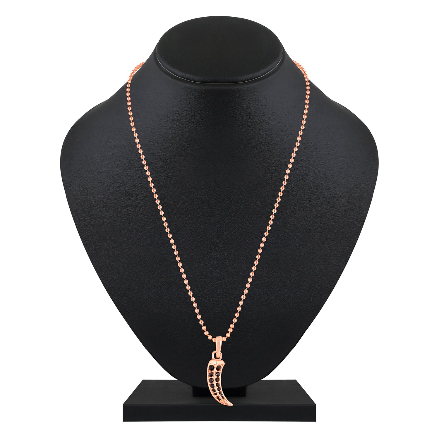 Claw Shaped Black Crystals Pendant With Chain