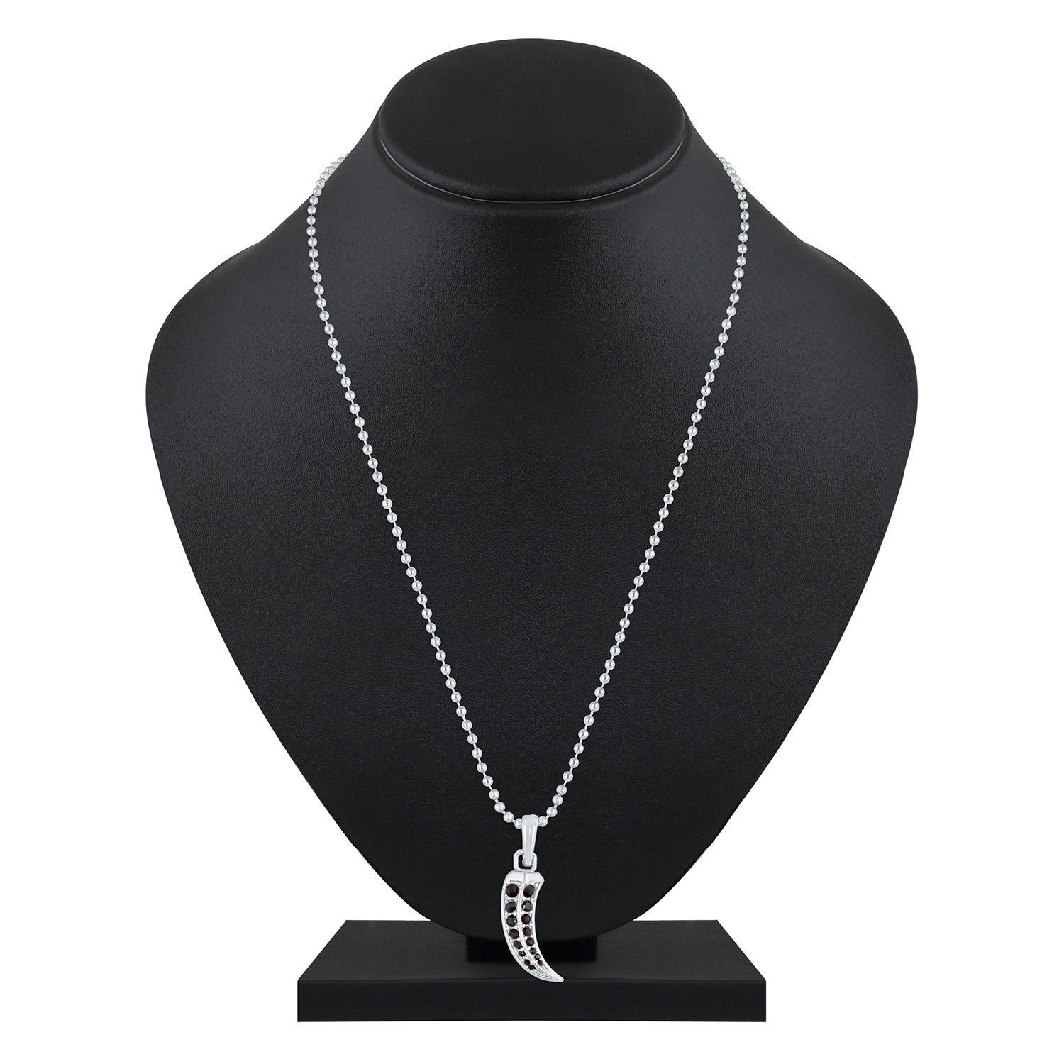 Claw Shaped Black Crystals Pendant With Chain