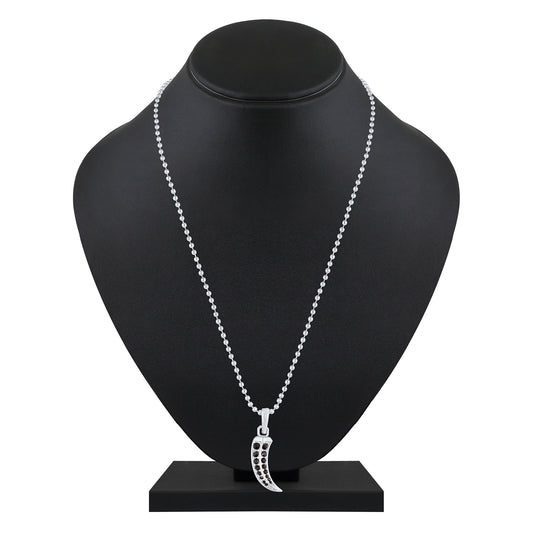 Claw Shaped Black Crystals Pendant With Chain