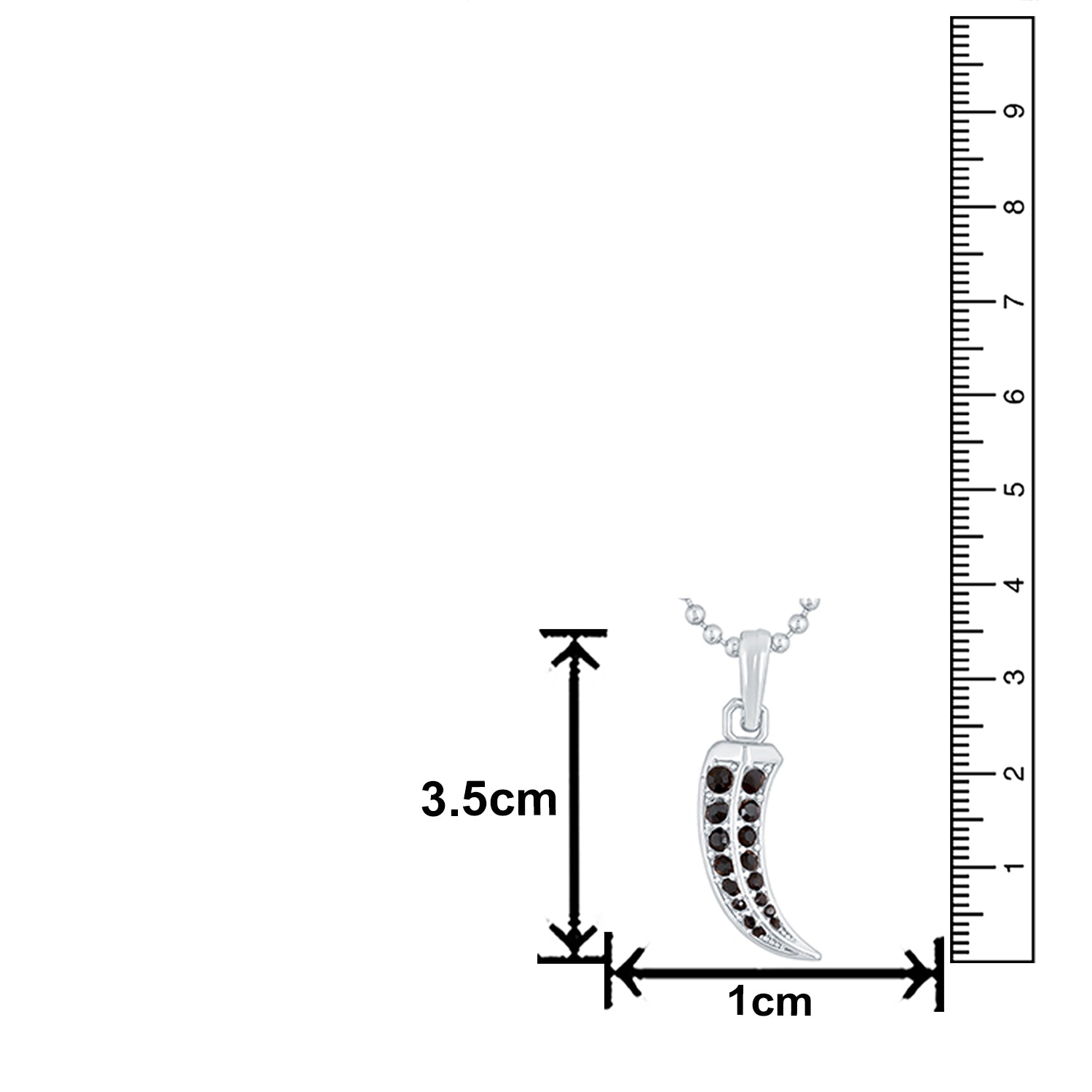 Claw Shaped Black Crystals Pendant With Chain